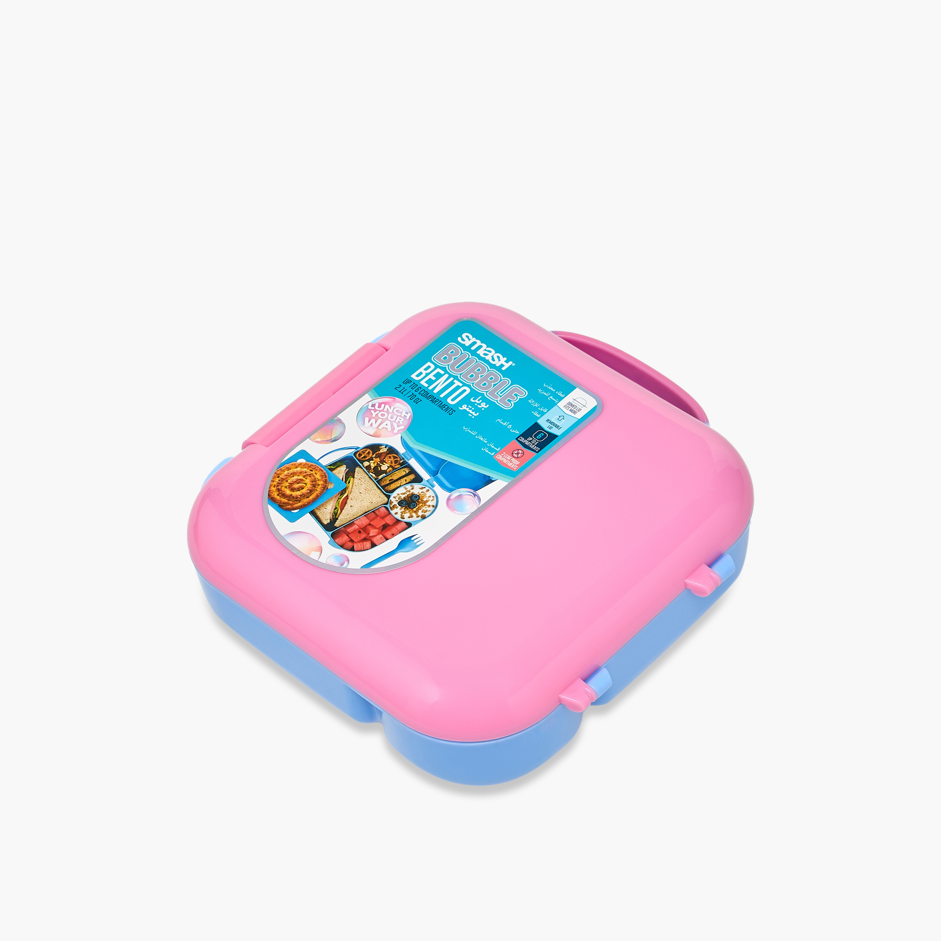 Smash Colourblock Bento Lunch Box for Kids 8-13 Years with Compartments-school-lunchessentials-lunchboxes-image-1