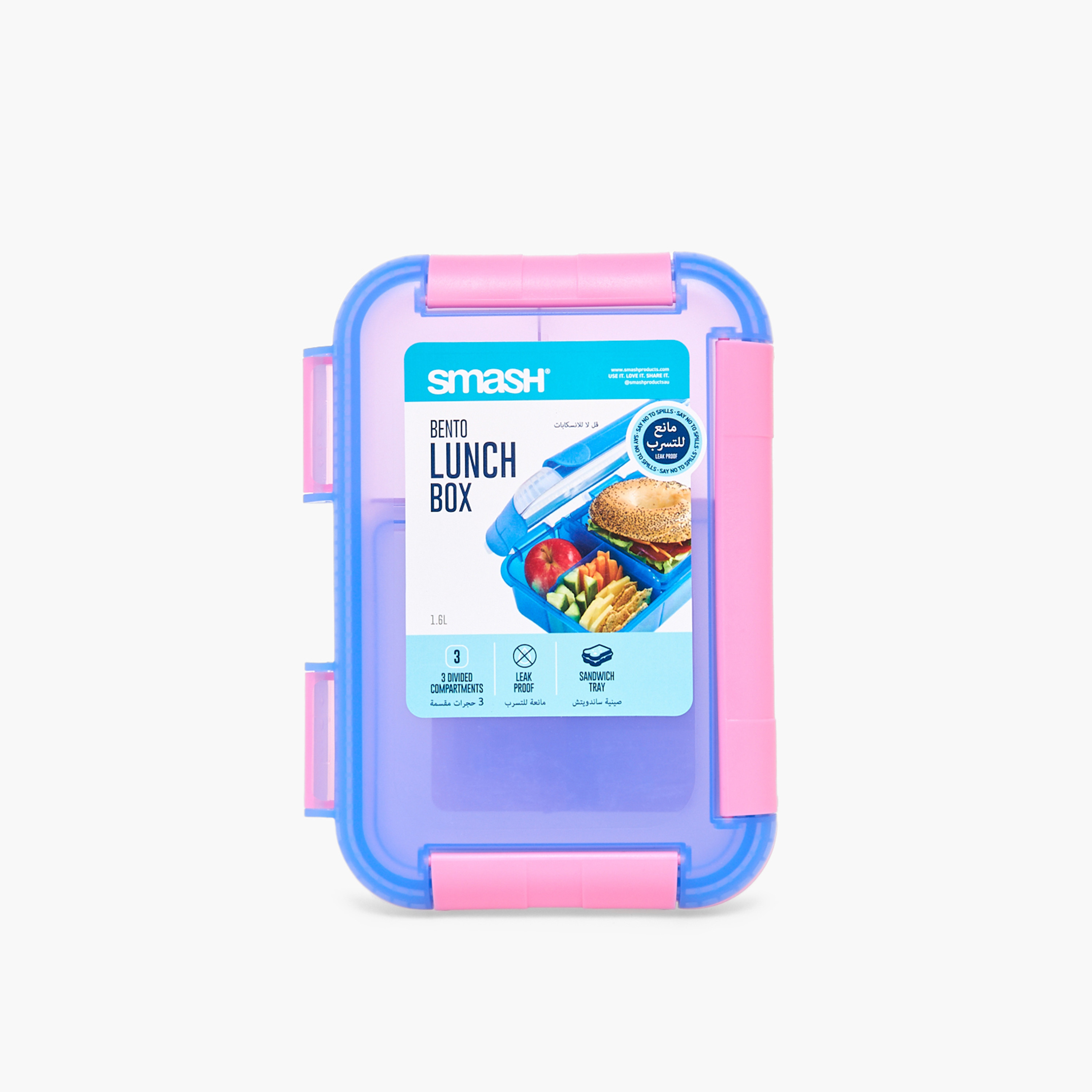 Smash Colorblock Bento Lunch Box for Girls with 3 Divided Compartments - 1.6 L-school-lunchessentials-lunchboxes-image-4