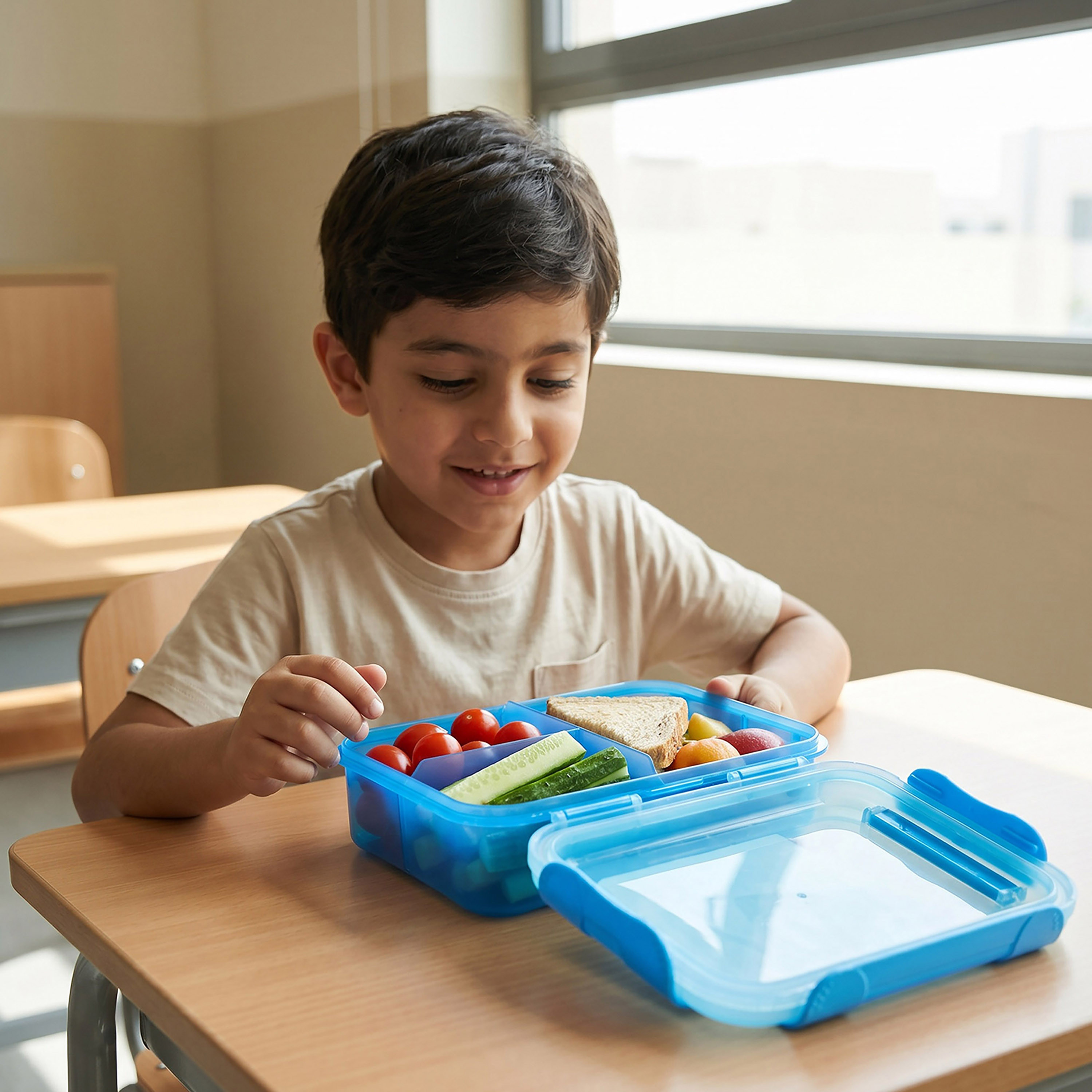 Smash Solid Bento Lunch Box for Boys with 3 Divided Compartments - 1.6 L-school-lunchessentials-lunchboxes-image-3