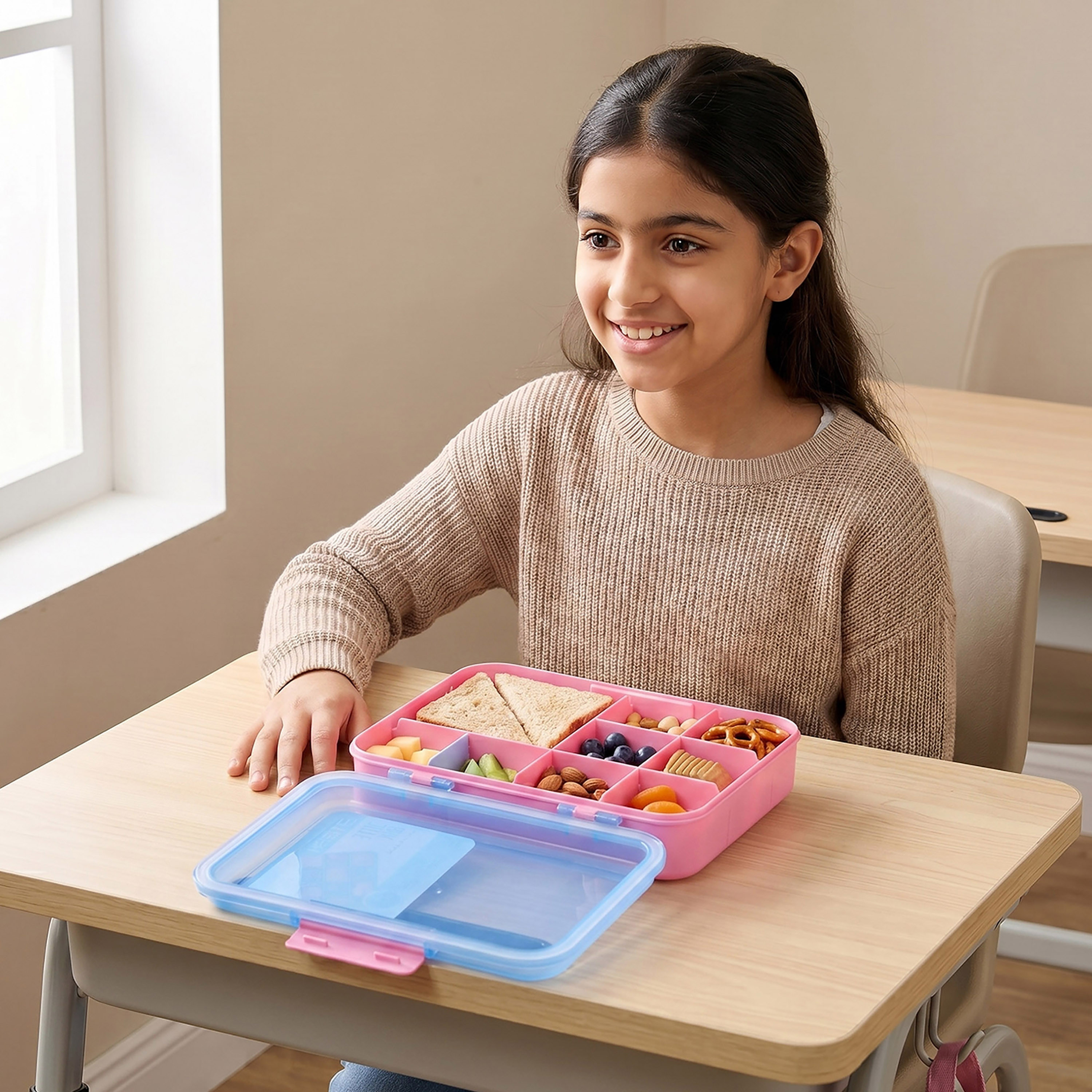صندوق وجبات خفيفة سادة بغطاء بمشبك إغلاق للأطفال من سماش-school-lunchessentials-lunchboxes-image-3