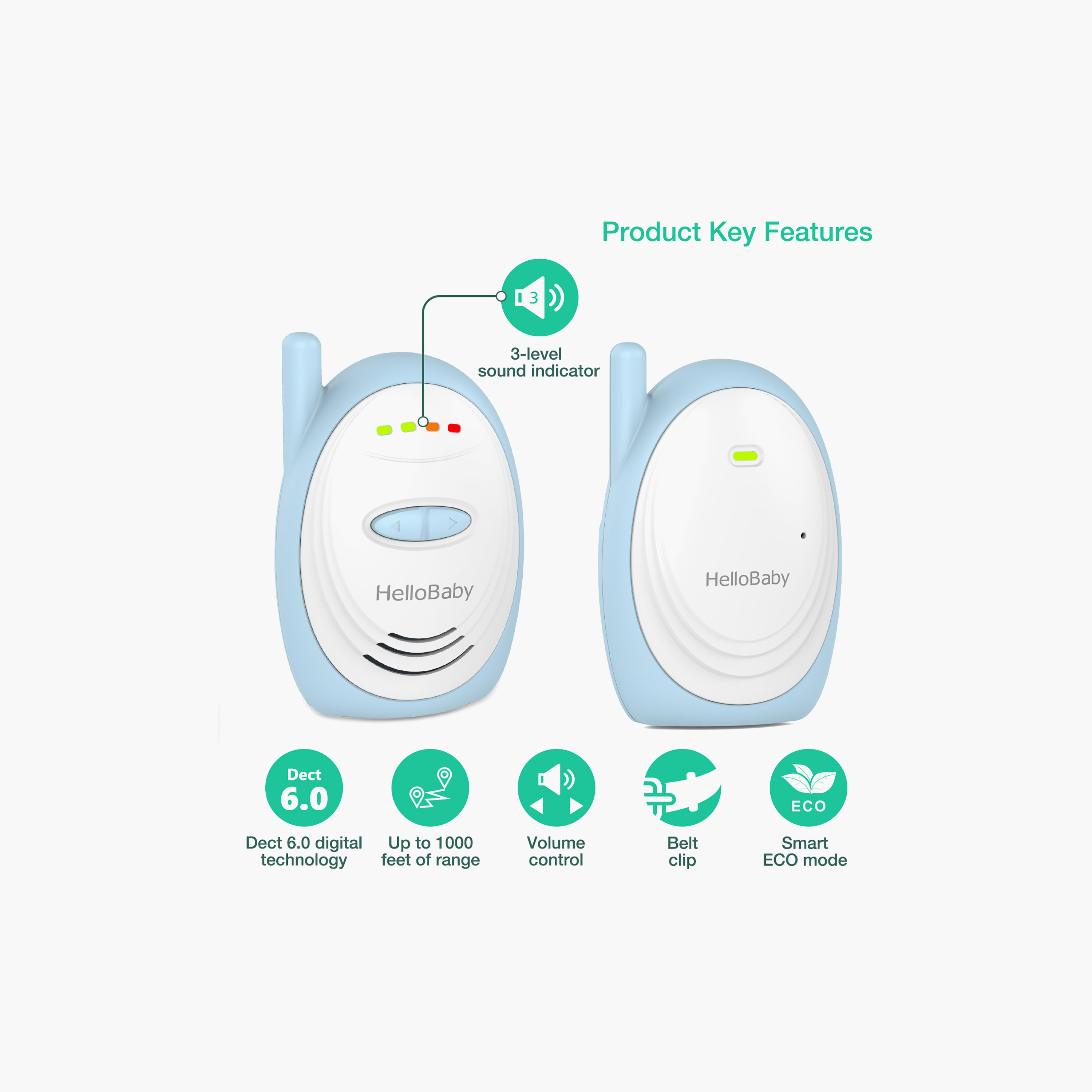 HelloBaby Digital Audio Baby Monitor with Sound Indicator-baby-healthandsafety-babymonitors-image-2