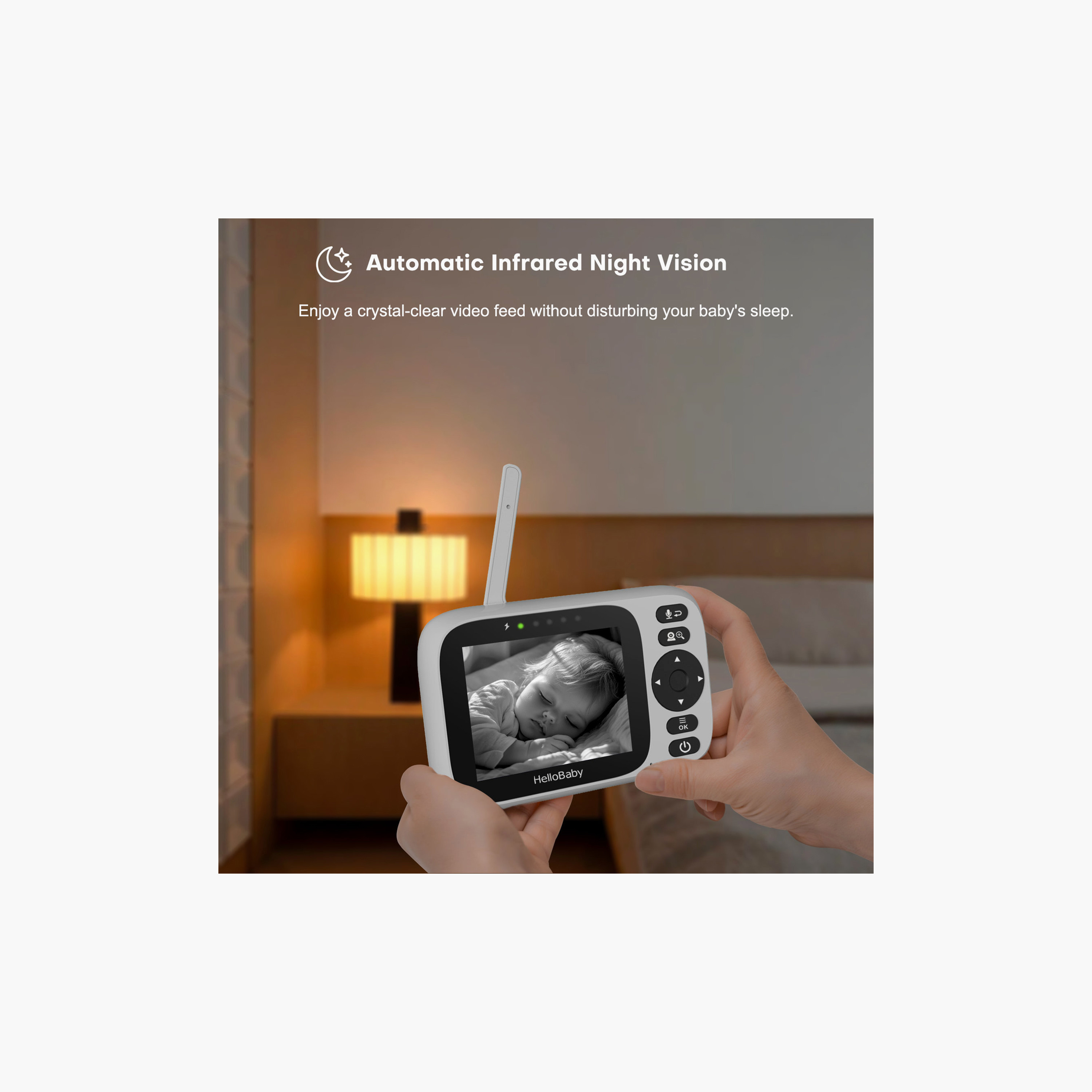 Hellobaby 2.4-Inch LCD Night Vision Monitor with Remote Pan & Tilt & Zoom - 1000 ft-baby-healthandsafety-babymonitors-image-7