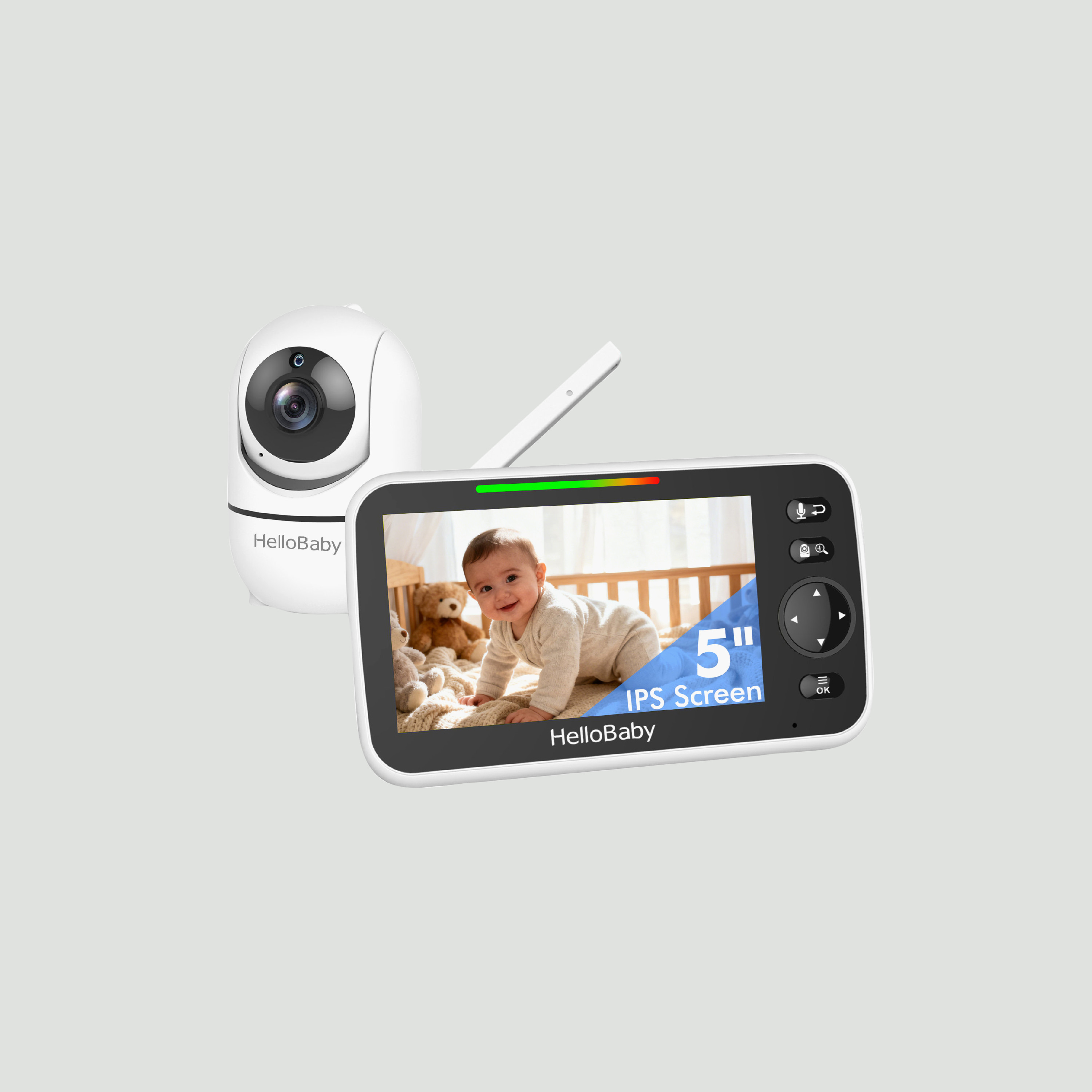 Hellobaby 5-Inch LCD Night Vision Monitor with Remote Pan & Tilt & Zoom - 1000 ft-baby-healthandsafety-babymonitors-image-1