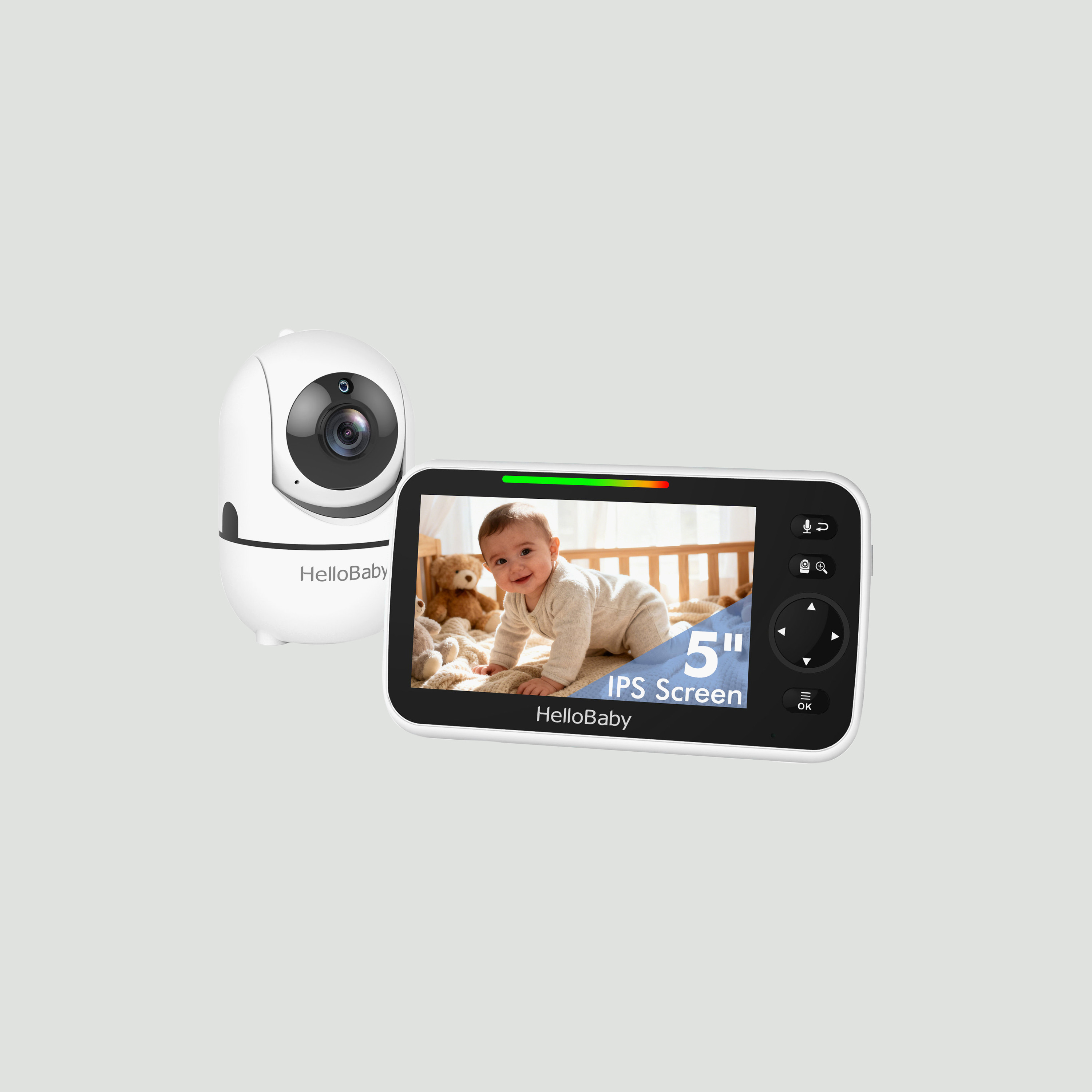 Hellobaby 5-Inch LCD Night Vision Monitor with Remote Pan & Tilt & Zoom - 1000 ft-baby-healthandsafety-babymonitors-image-4