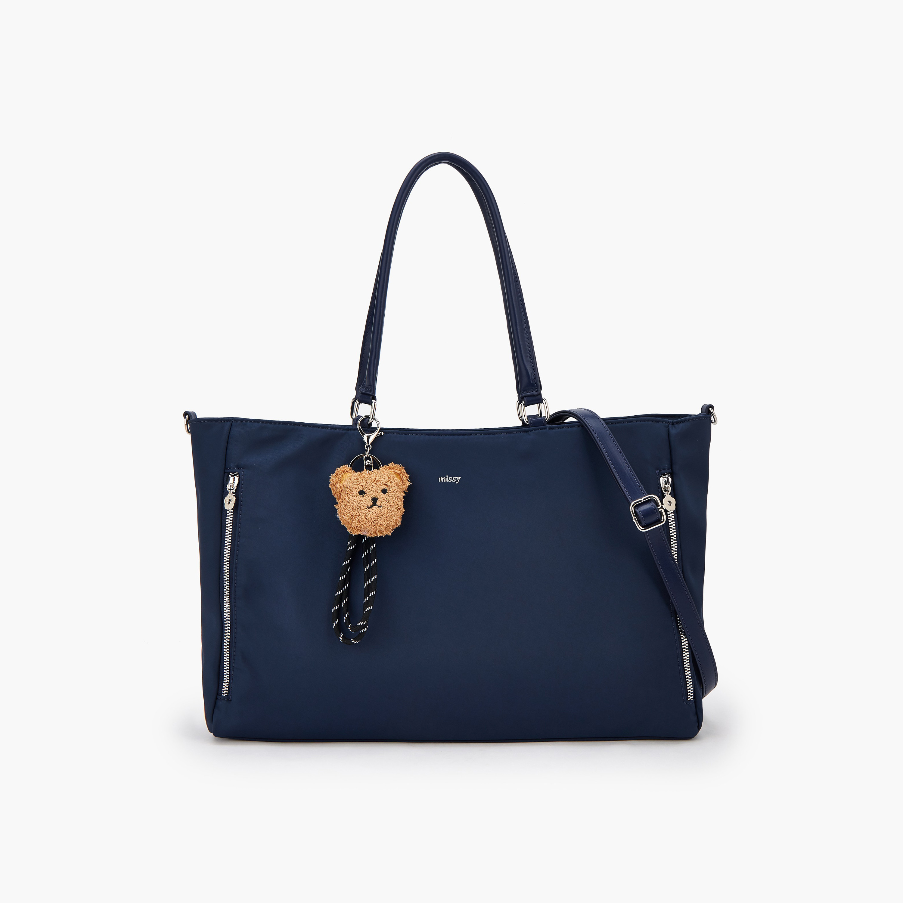 شنطة توتي مع دلاية دب بسحاب إغلاق من ميسي-women-bagsandwallets-handbags-image-1