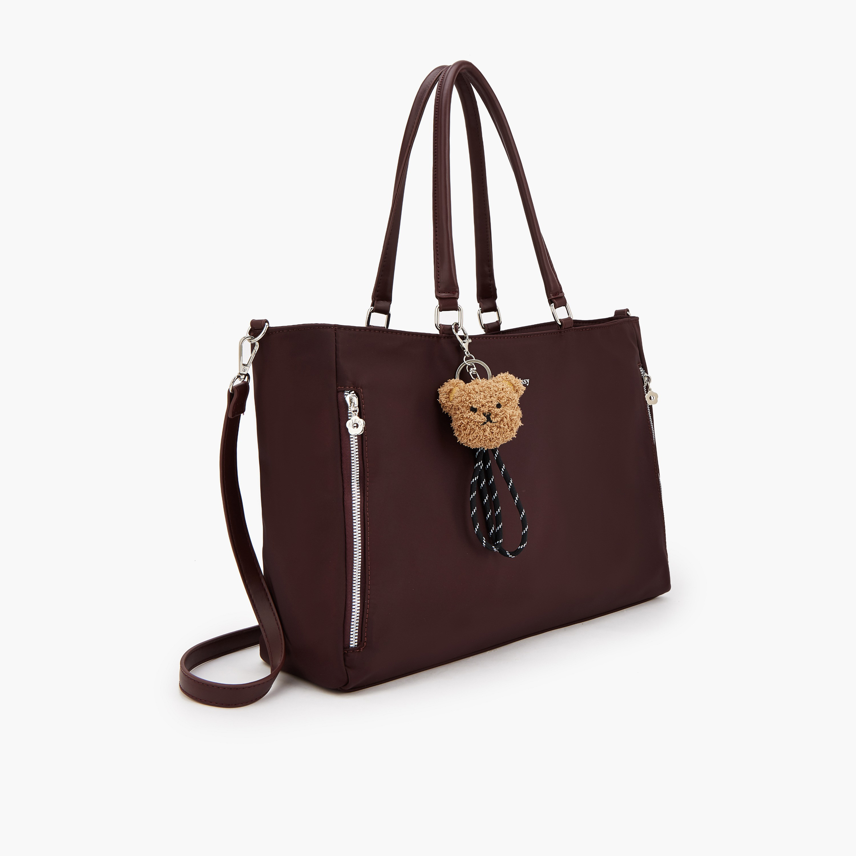 Missy Teddy Bear Charm Tote Bag with Zip Closure-women-bagsandwallets-handbags-image-3