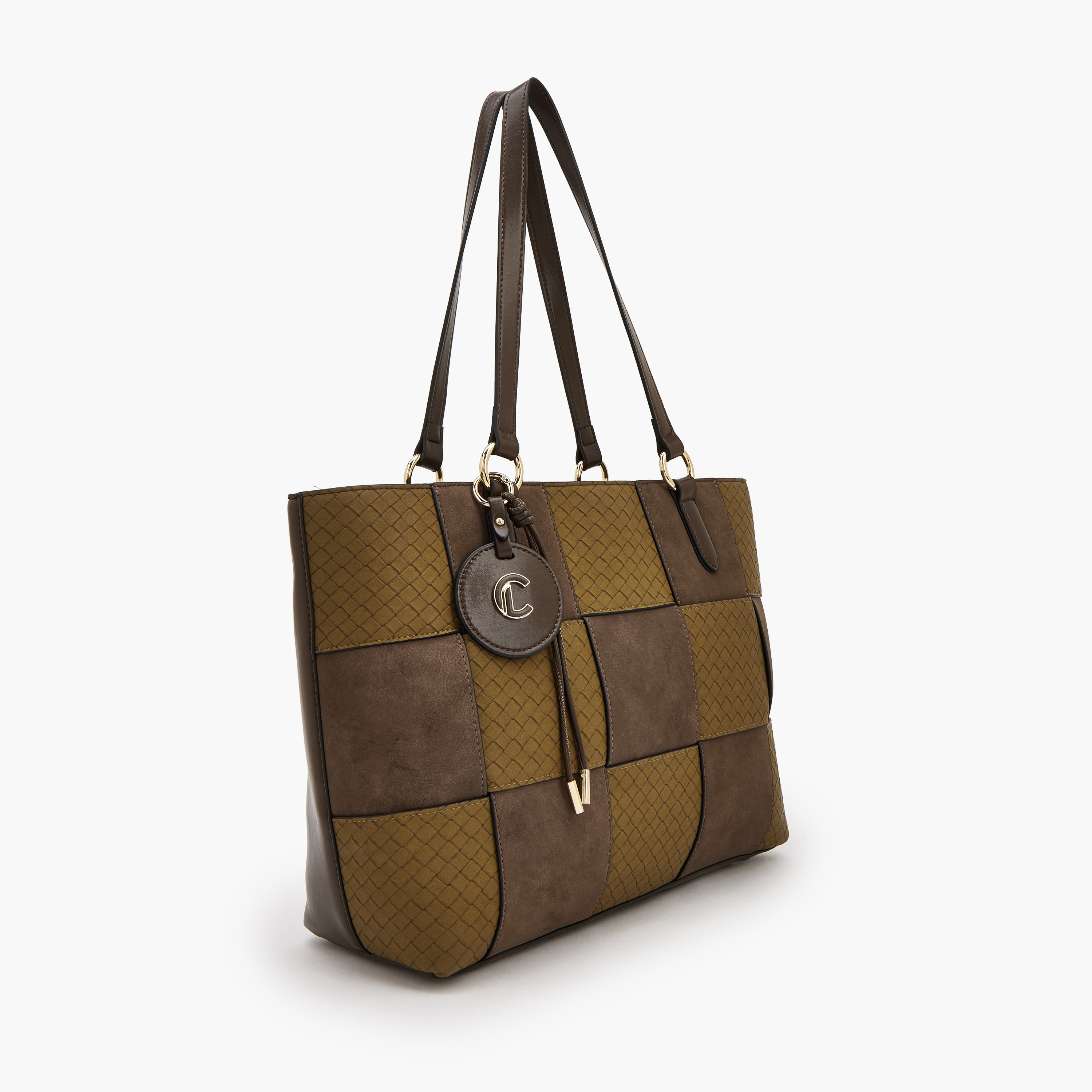 Le Confort Panelled Tote Bag with Zip Closure-women-bagsandwallets-handbags-image-2