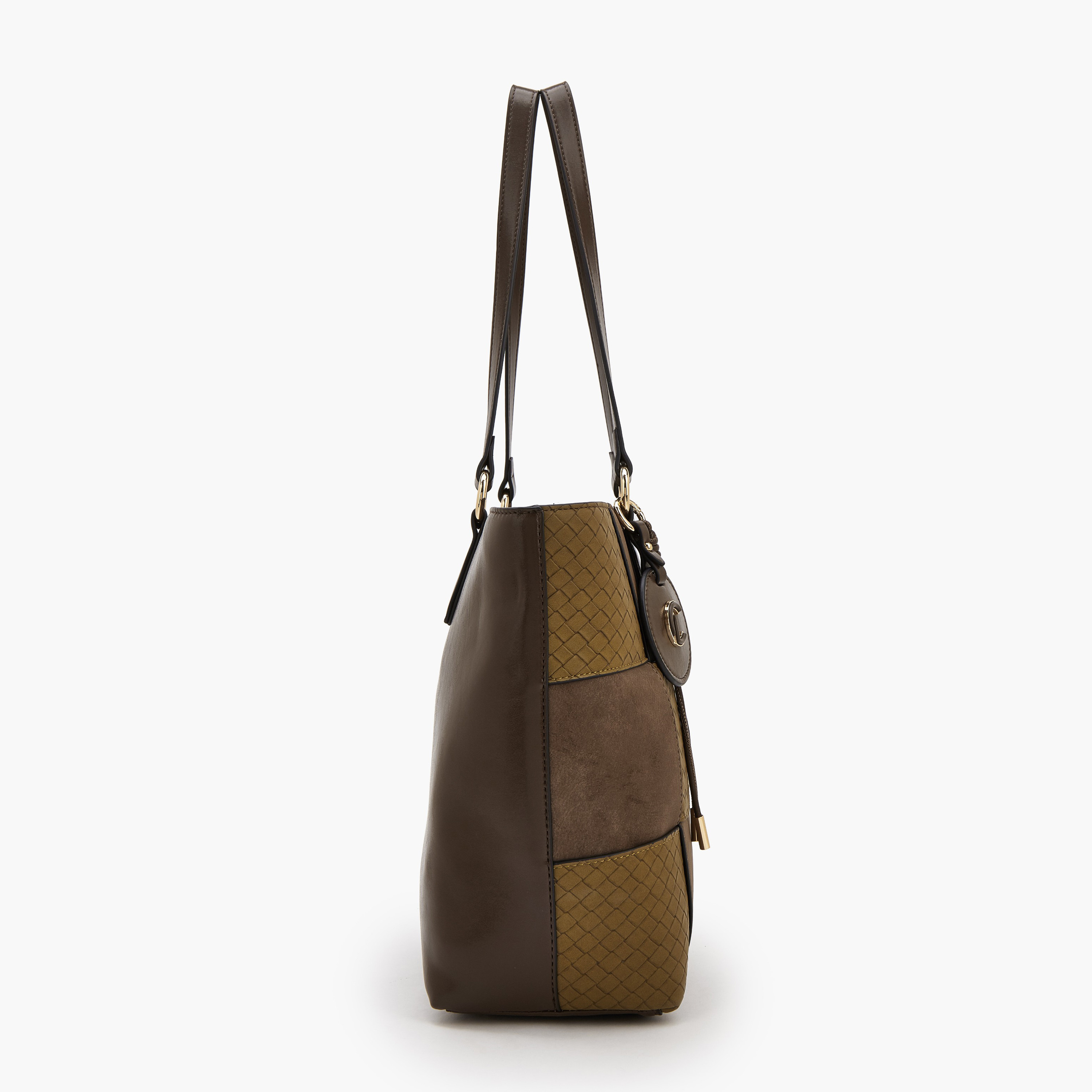Le Confort Panelled Tote Bag with Zip Closure-women-bagsandwallets-handbags-image-5