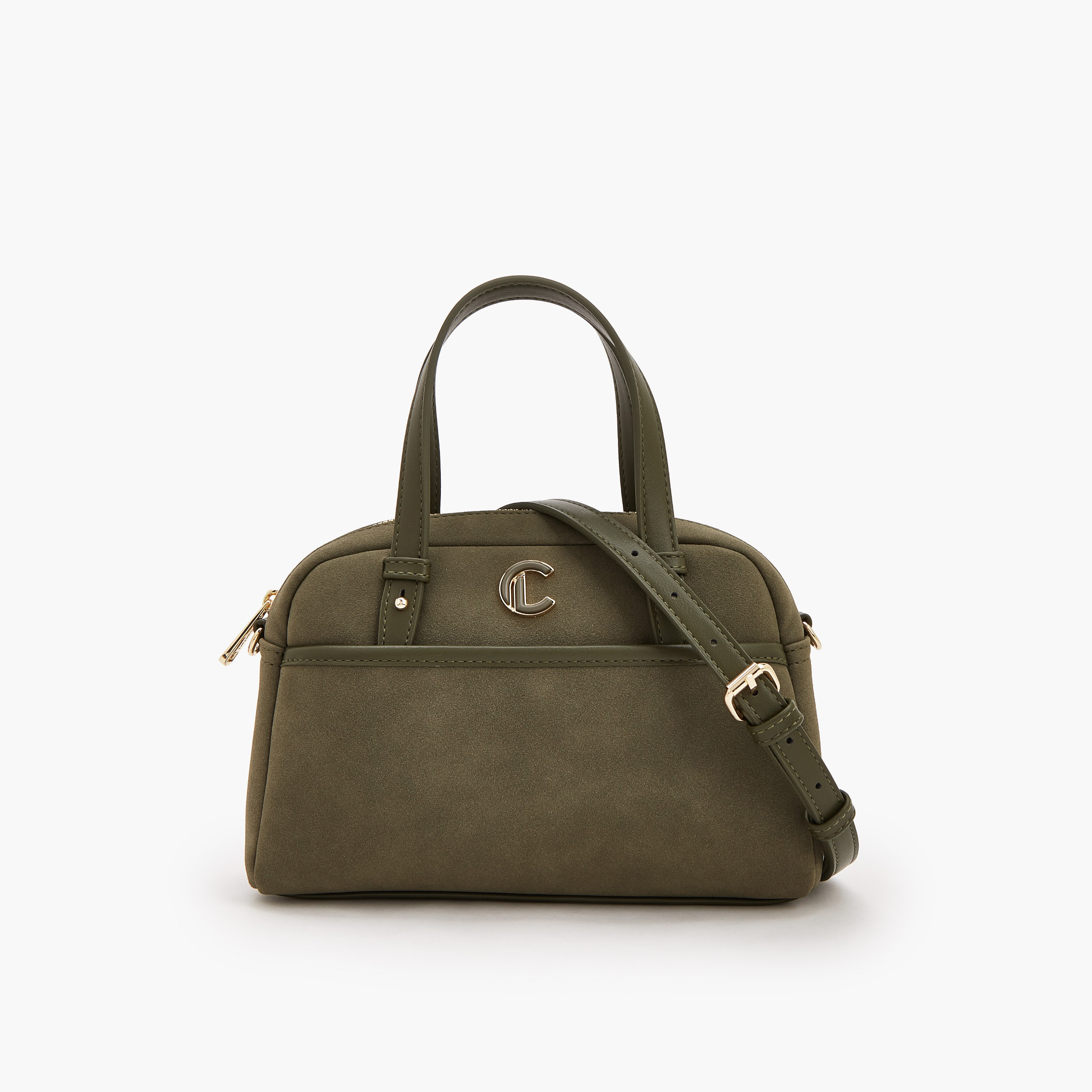 Le Confort Solid Satchel Bag with Zip Closure-women-bagsandwallets-handbags-image-1