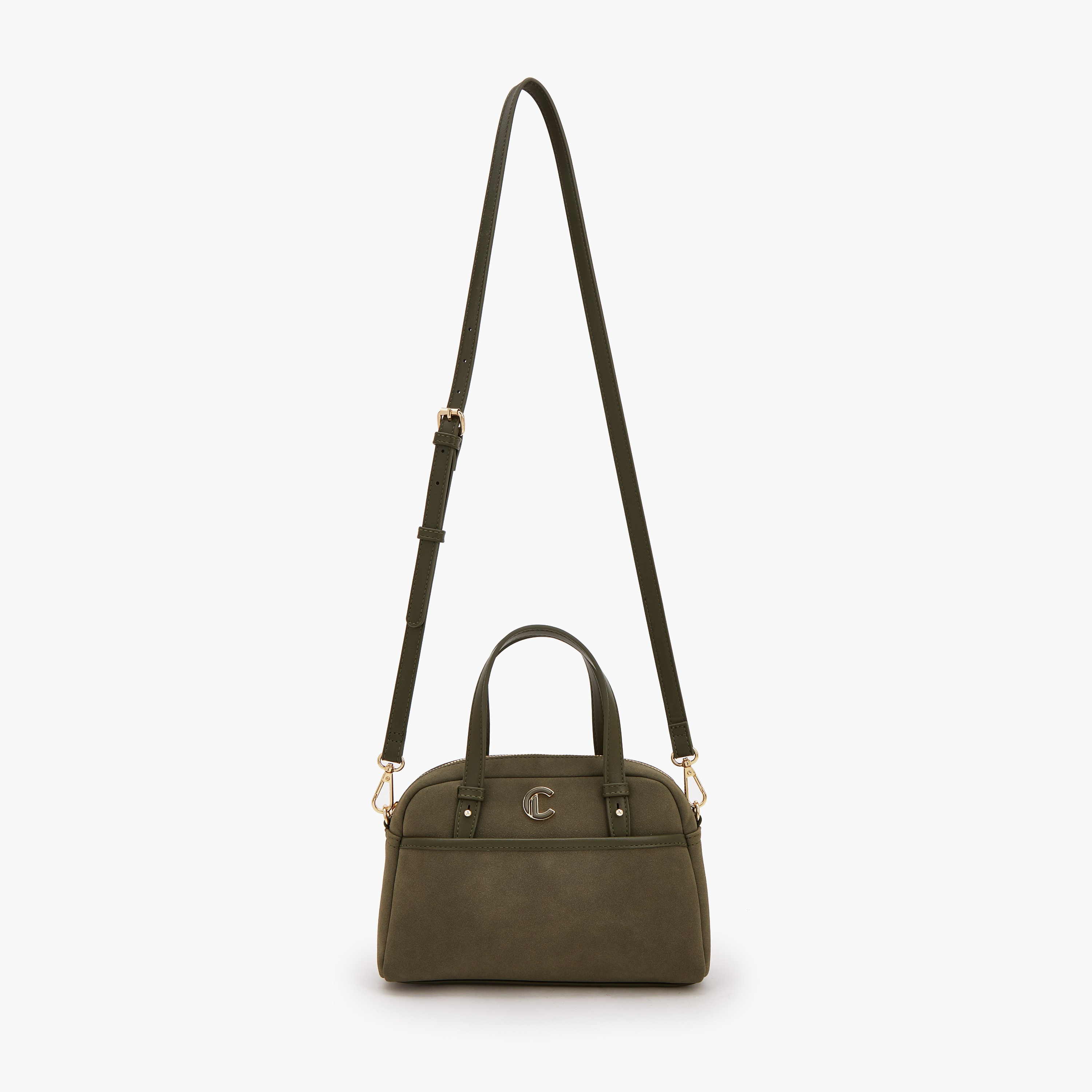 Le Confort Solid Satchel Bag with Zip Closure-women-bagsandwallets-handbags-image-2