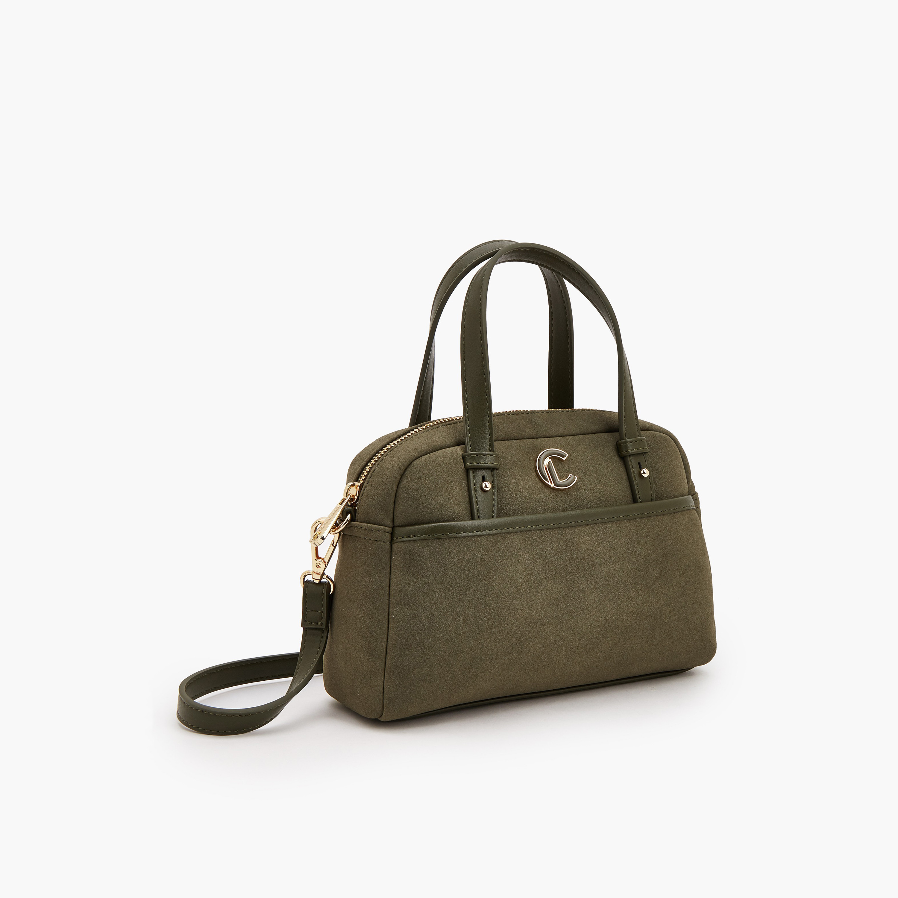 Le Confort Solid Satchel Bag with Zip Closure-women-bagsandwallets-handbags-image-3