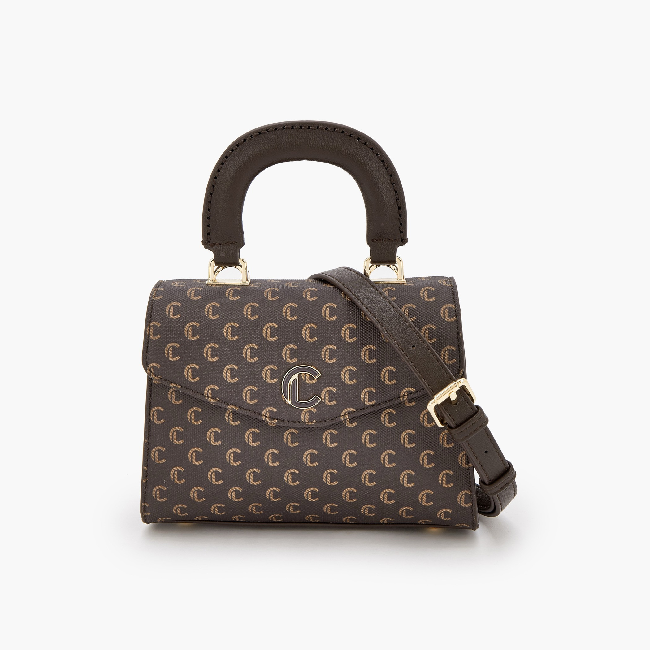 شنطة ساتشيل بمقبض علوي وطبعات مونوجرام من لو كونفورت-women-bagsandwallets-handbags-image-1