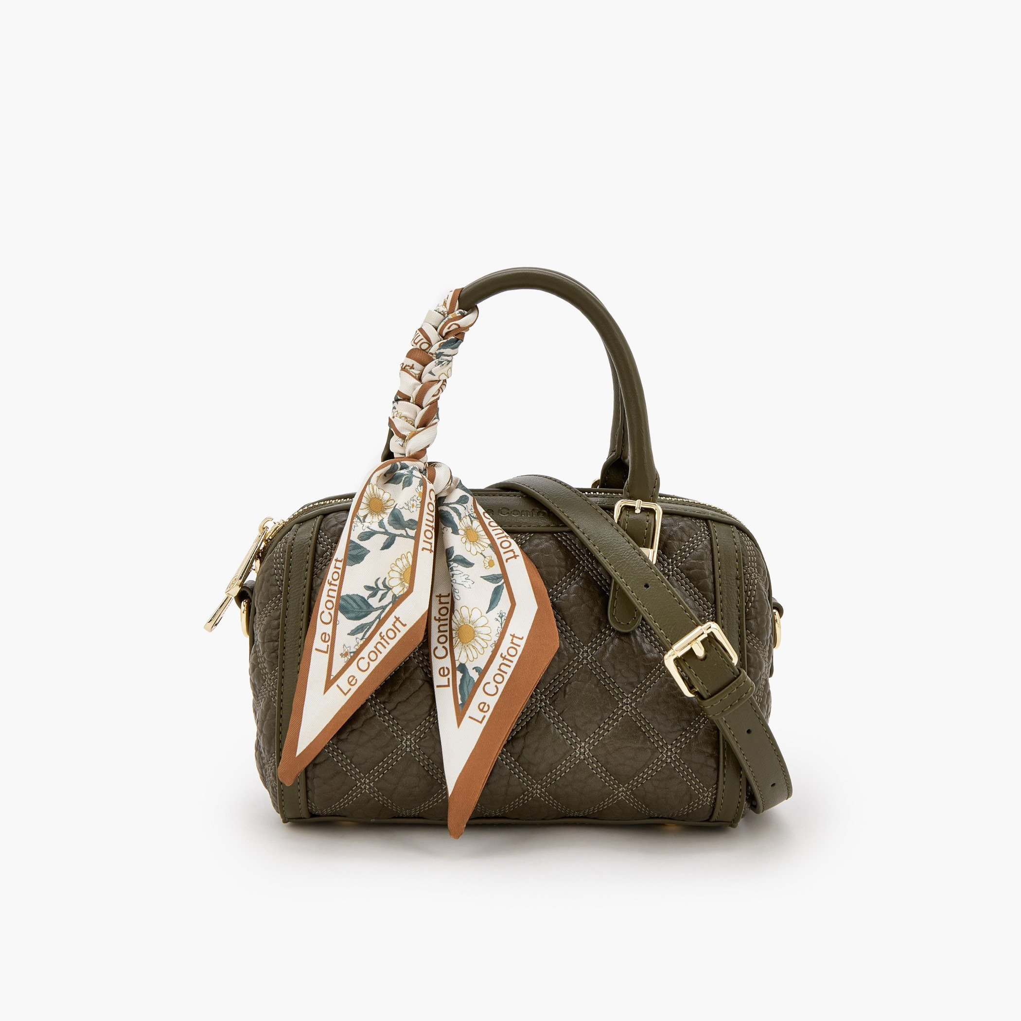 Le Confort Quilted Tote Bag with Scarf Accent-women-bagsandwallets-handbags-image-1