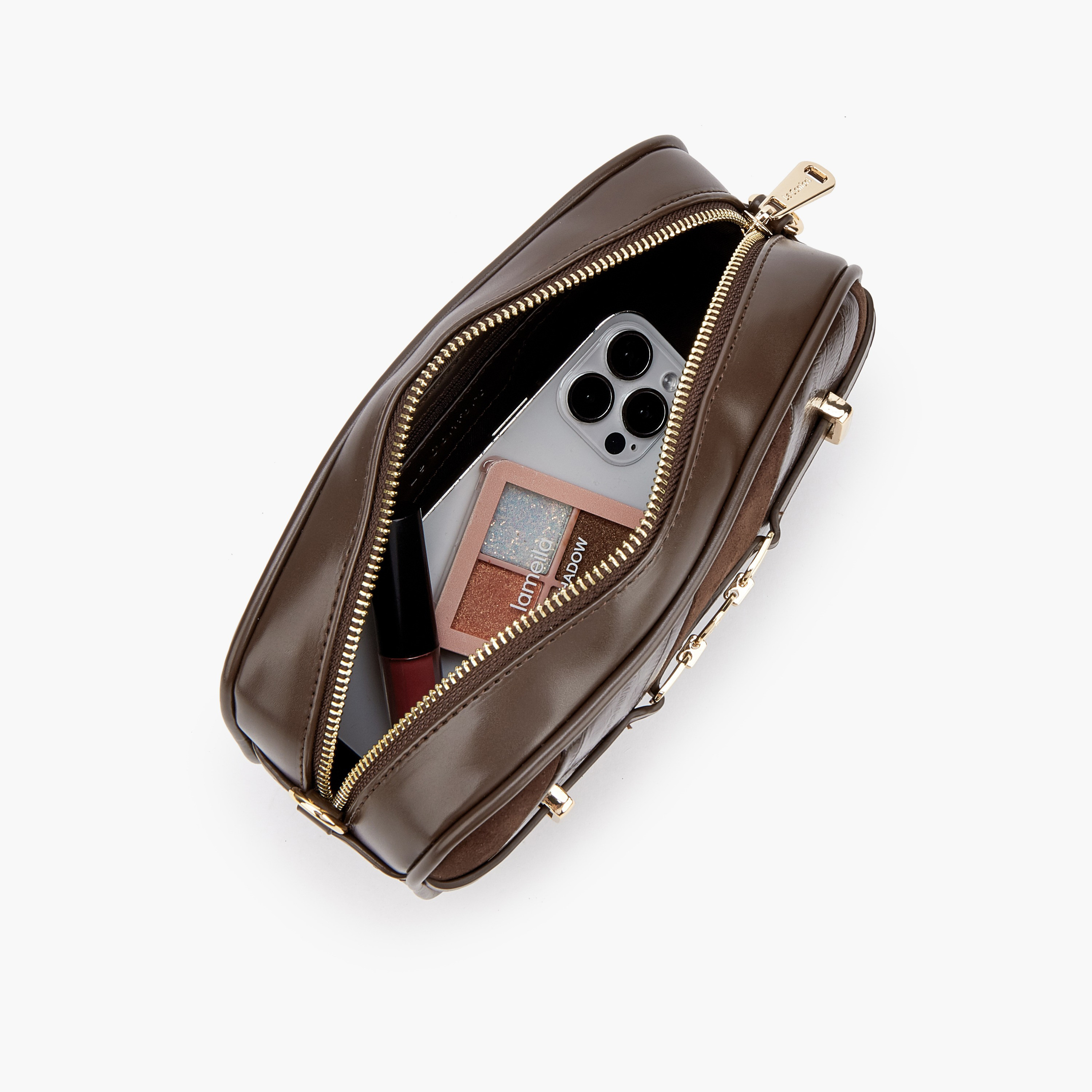 شنطة كروس بودي مخططة بسحاب إغلاق من  لو كونفورت-women-bagsandwallets-handbags-image-7
