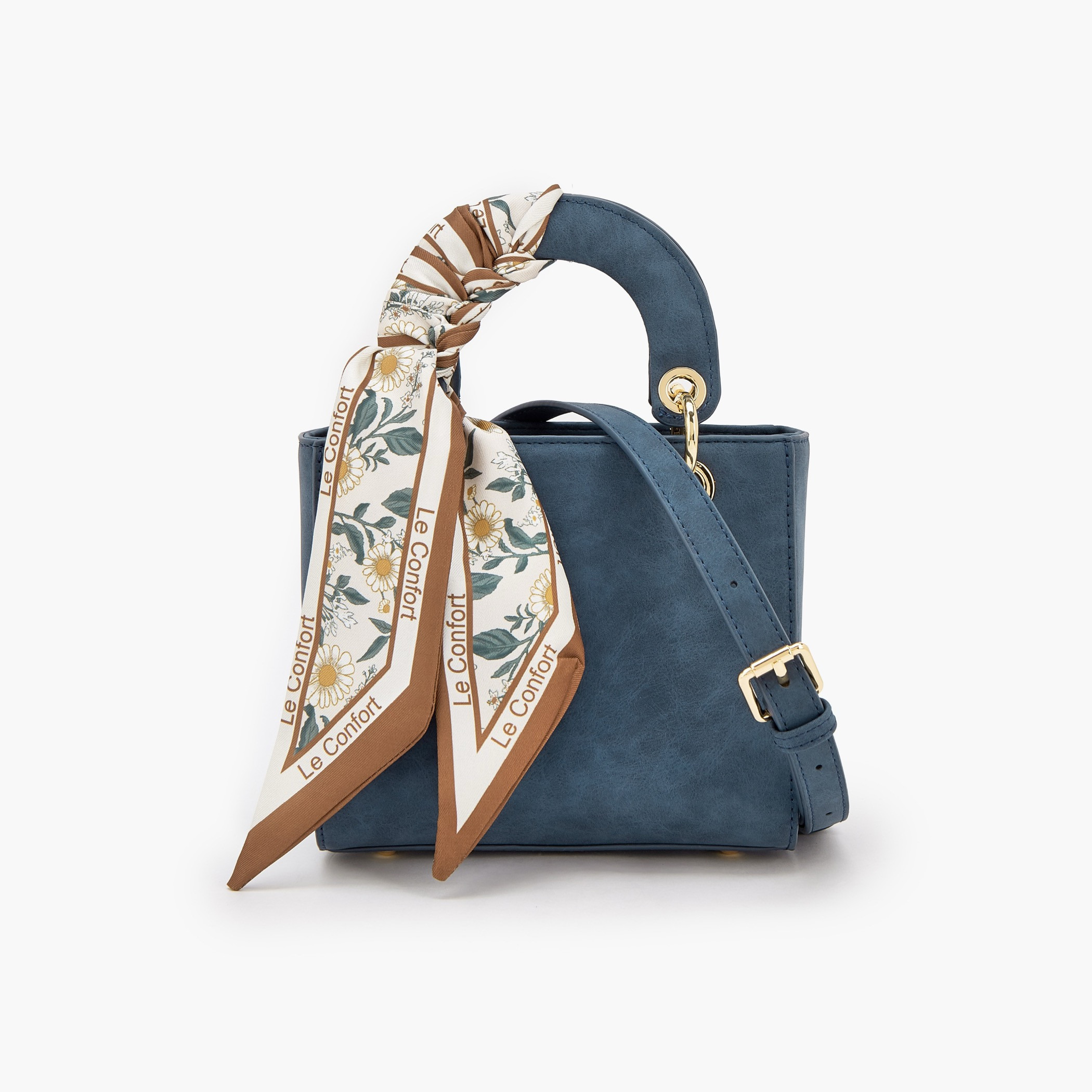 شنطة توتي صغيرة بارزة الملمس بوشاح من لو كونفورت-women-bagsandwallets-handbags-image-1