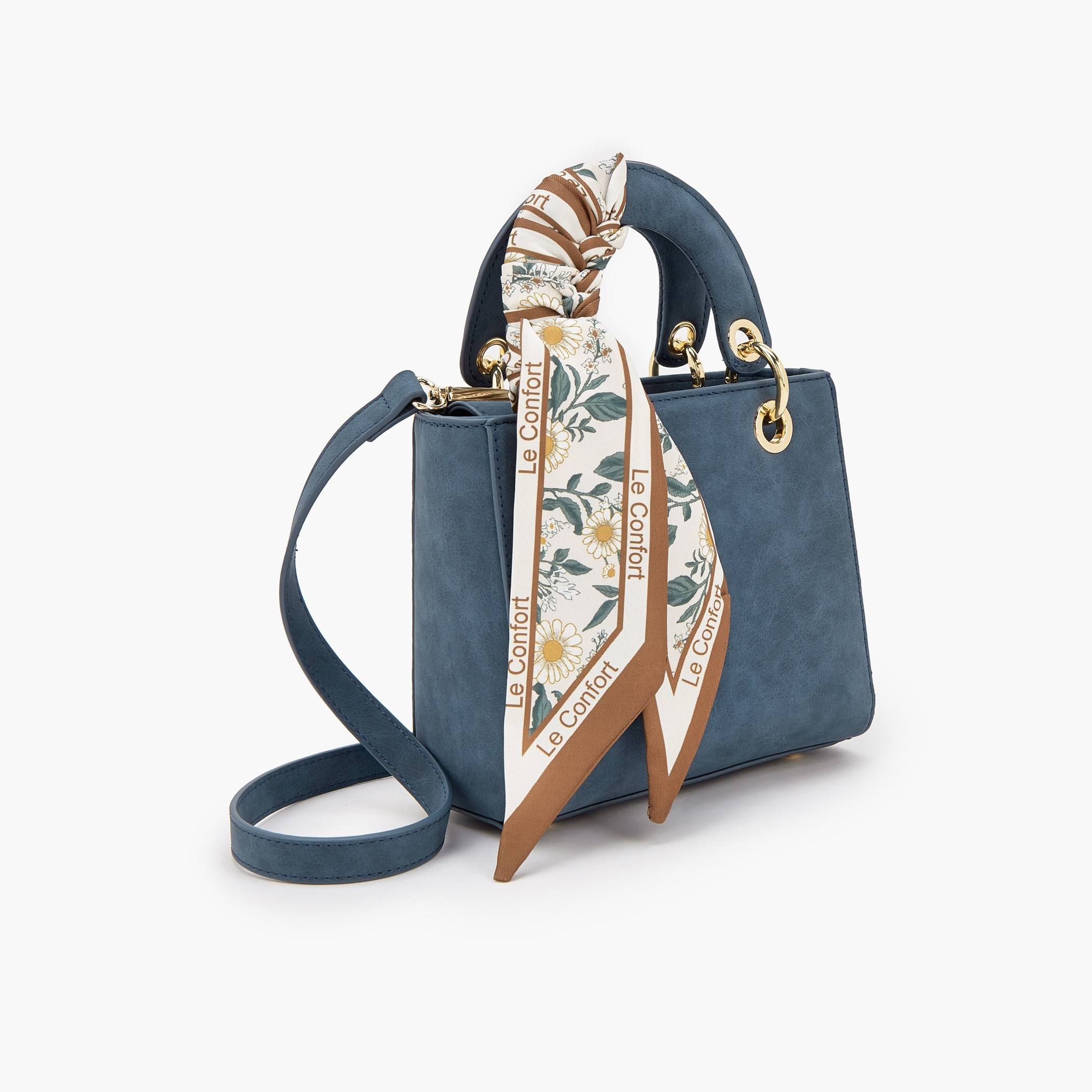 شنطة توتي صغيرة بارزة الملمس بوشاح من لو كونفورت-women-bagsandwallets-handbags-image-3
