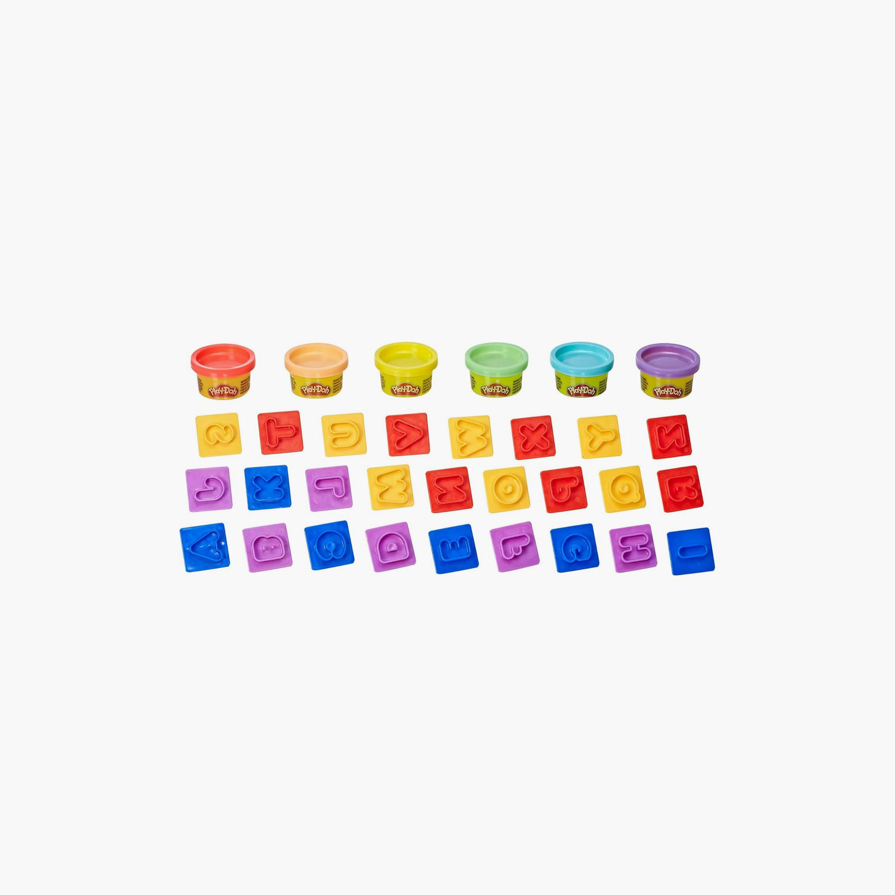 Play-Doh 6-Piece Colourful Compound Tubs with Alphabets Stamps-toys-educational-doughtoys-image-1