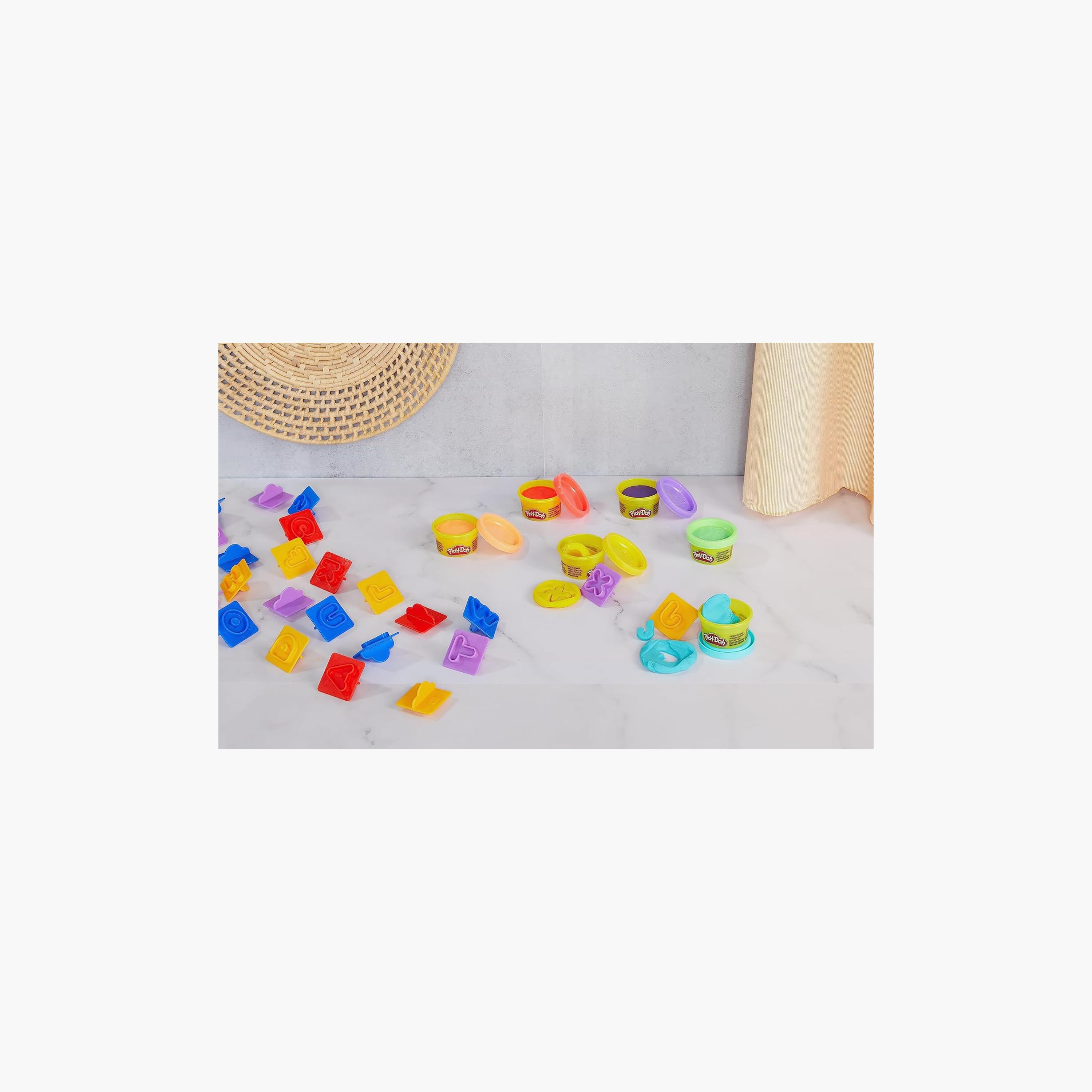 Play-Doh 6-Piece Colourful Compound Tubs with Alphabets Stamps-toys-educational-doughtoys-image-3