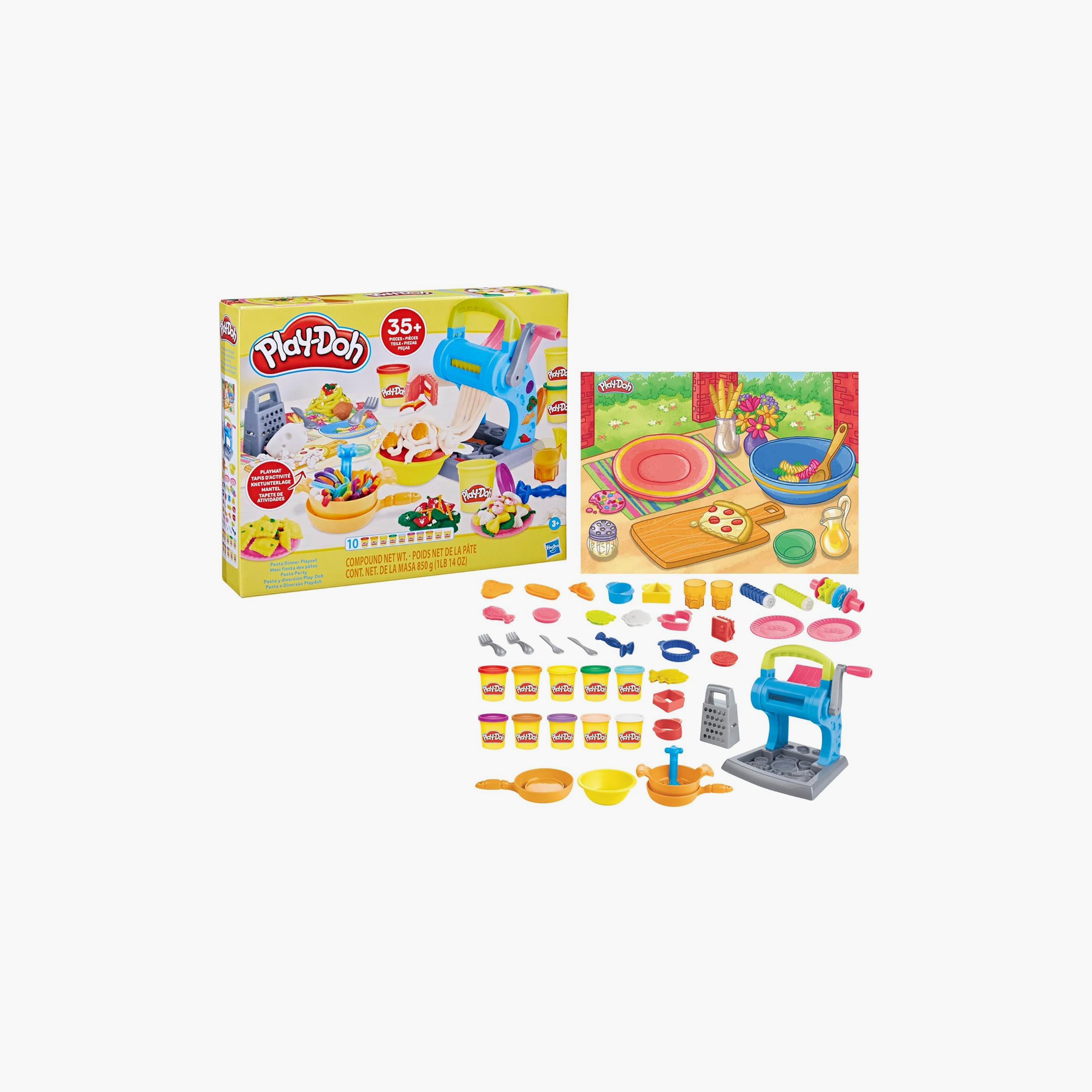 طقم لعب عشاء الباستا بلاي دو مع علب صلصال 35 قطعة من هاسبرو-toys-educational-doughtoys-image-4
