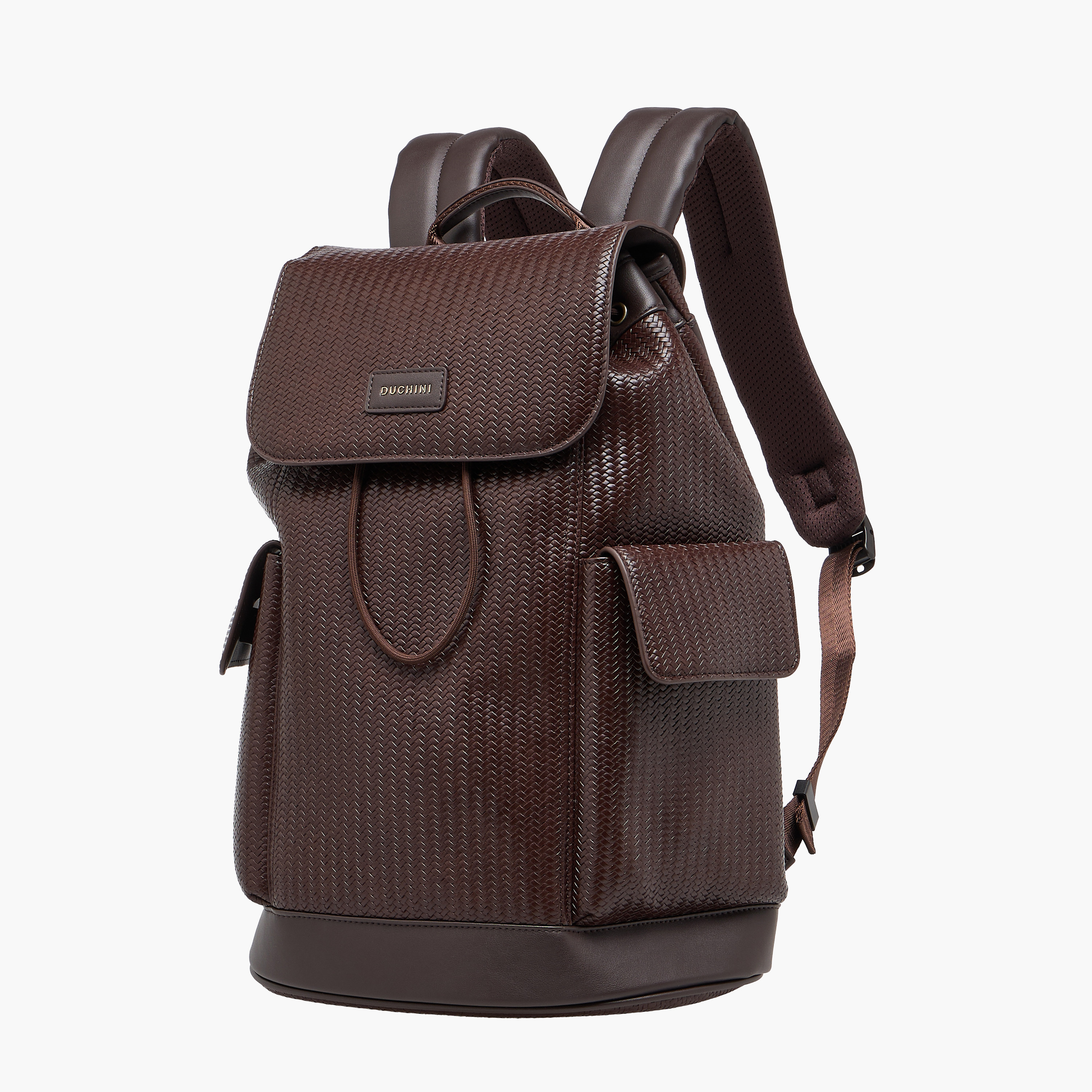 شنطة ظهر بارزة الملمس برباط إغلاق شيفرون للرجال من دوتشيني-men-bags-image-2