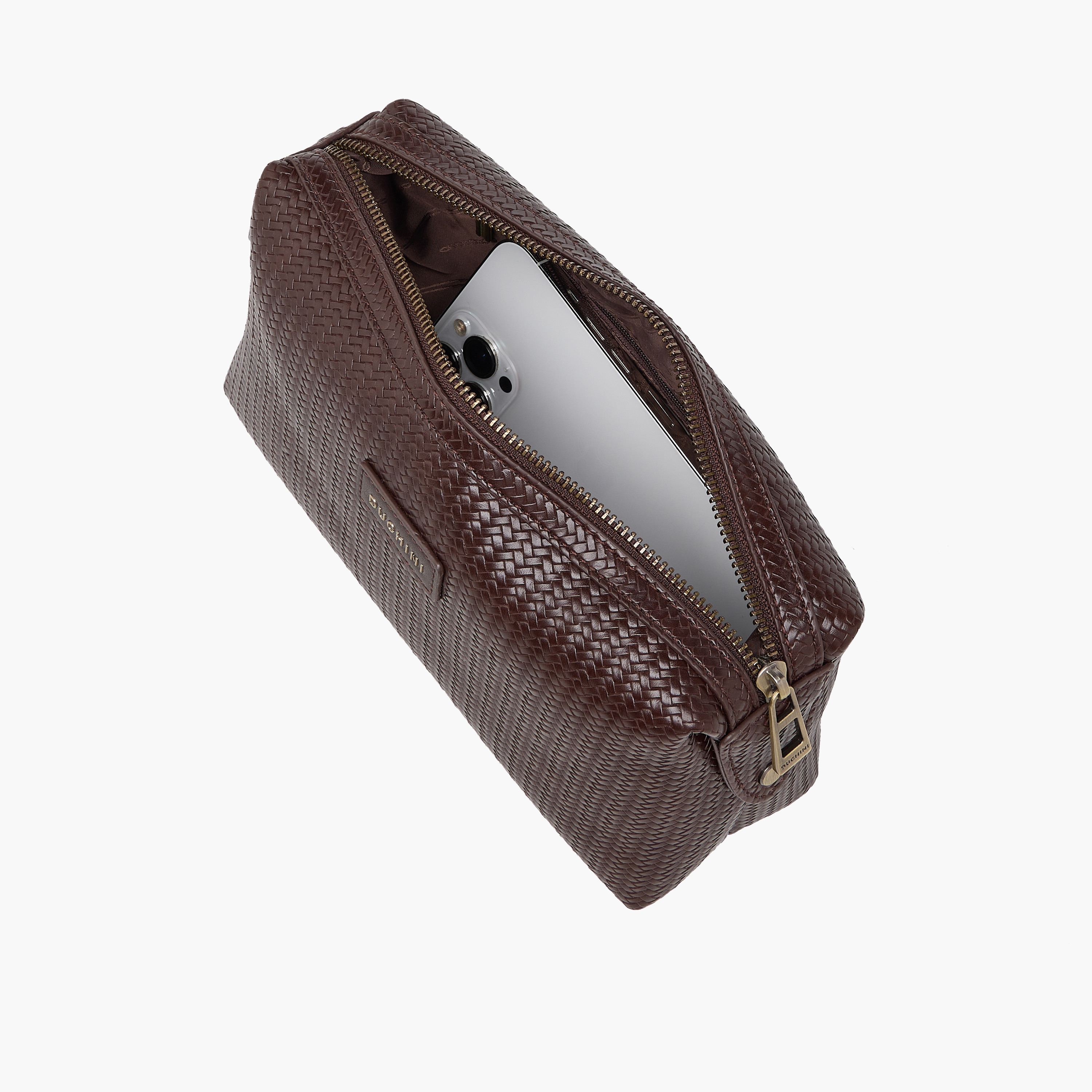 شنطة صغيرة شيفرون بارزة الملمس وحزام بإبزيم للرجال من دوتشيني-travel-accessories-image-6