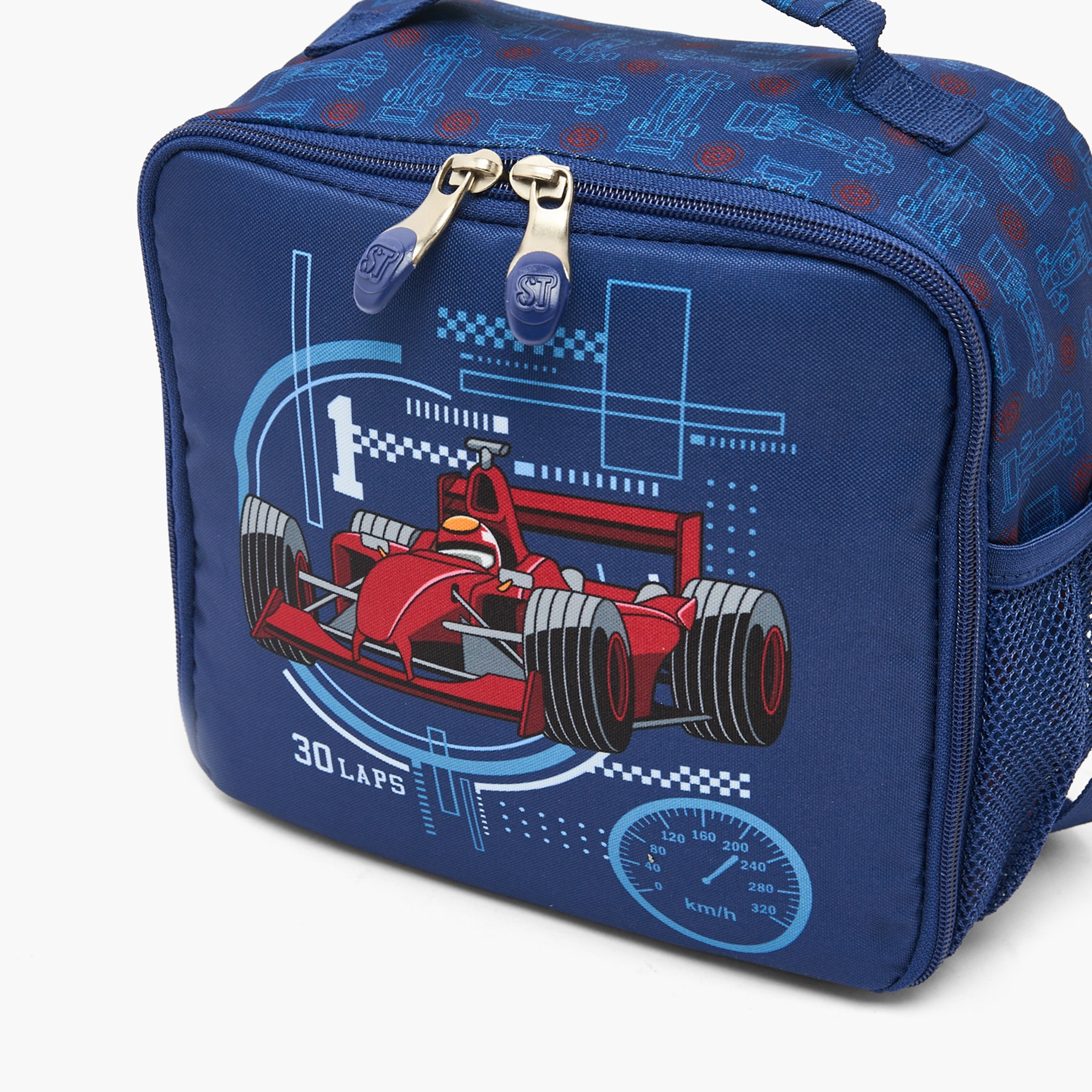 St.Right Racing Car Print Lunch Bag for Boys 8-13 Years with Adjustable Strap-school-lunchessentials-lunchbags-image-3