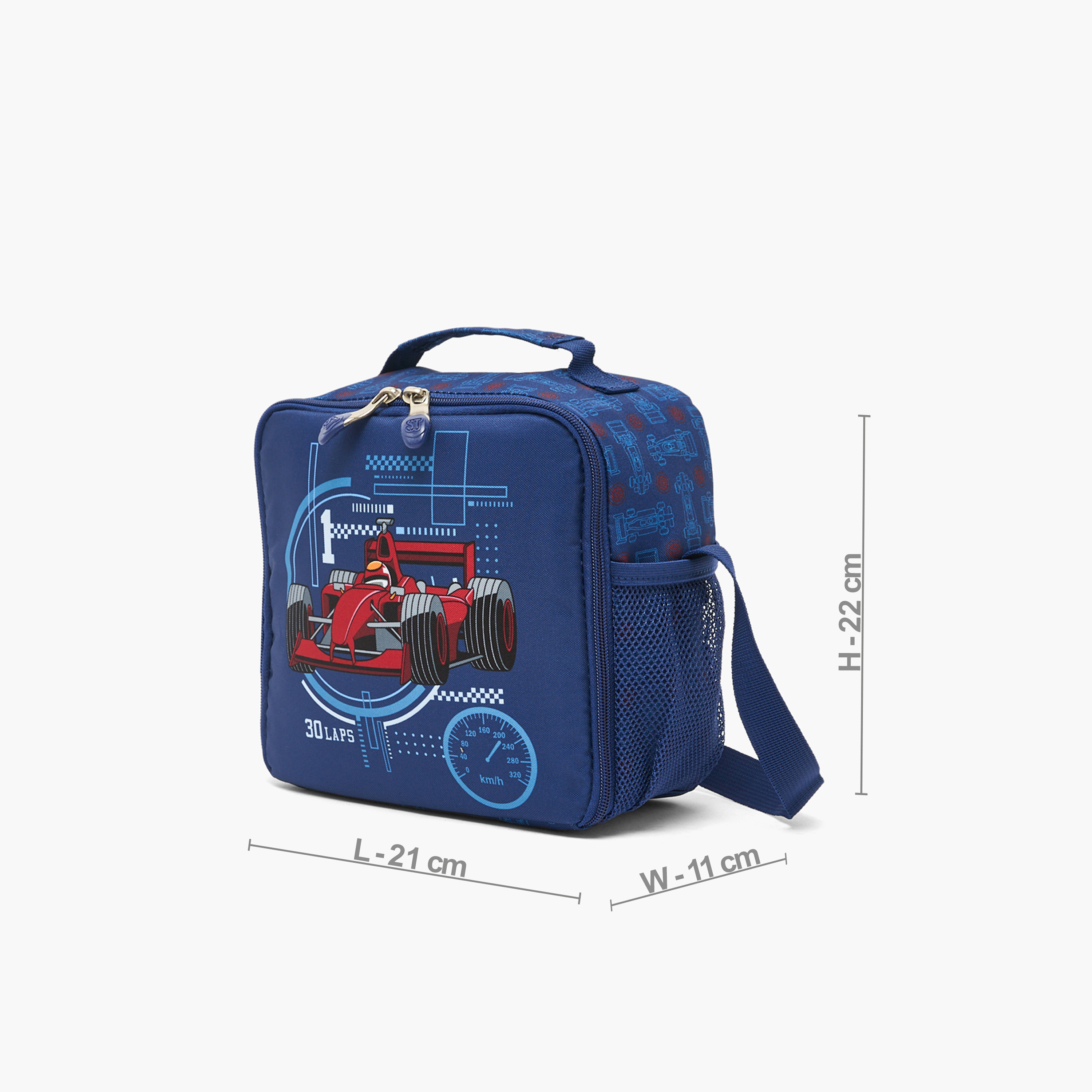 St.Right Racing Car Print Lunch Bag for Boys 8-13 Years with Adjustable Strap-school-lunchessentials-lunchbags-image-6