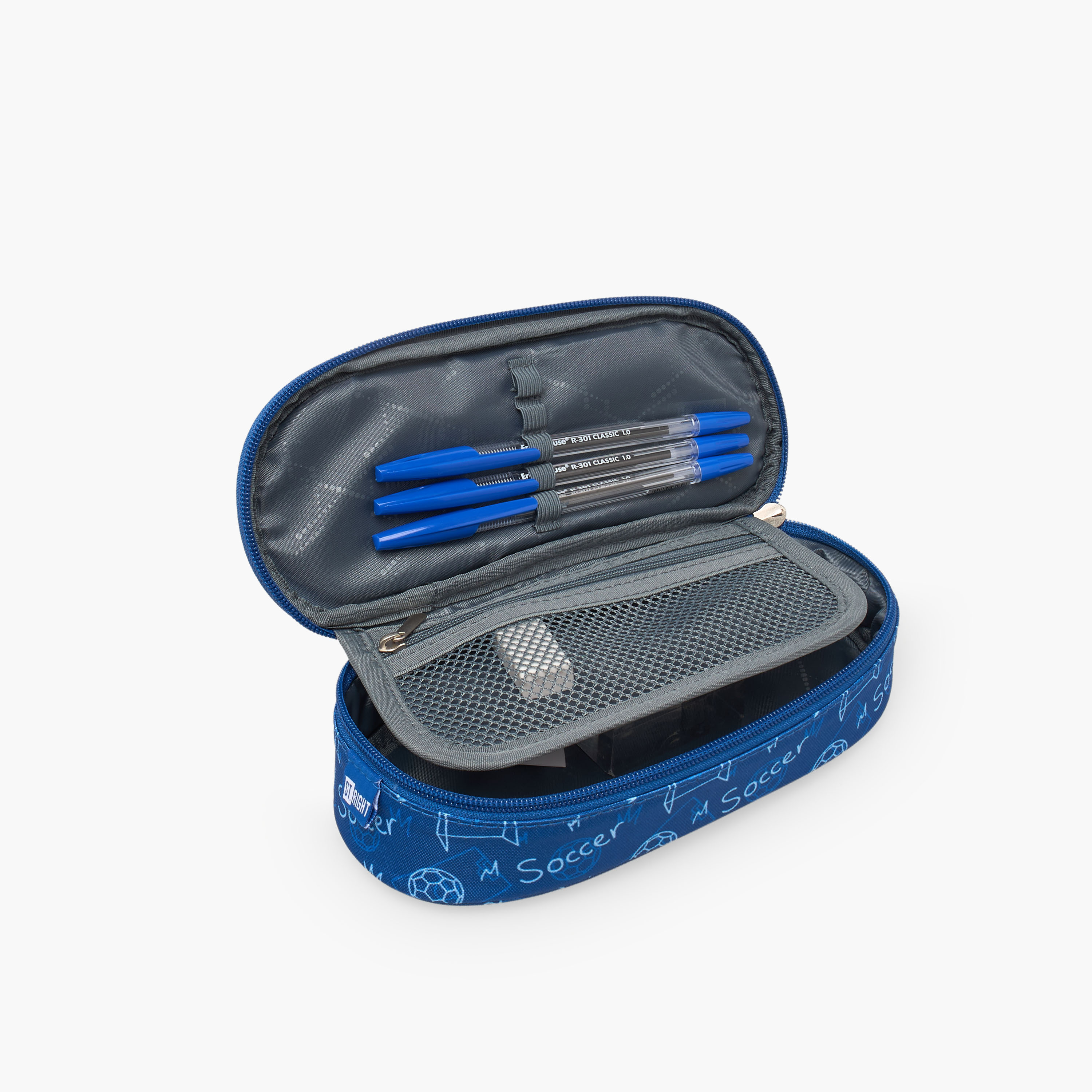 مقلمة بطبعات كرة قدم وسحاب إغلاق من سانت رايت-school-stationery-pencilcases-image-5