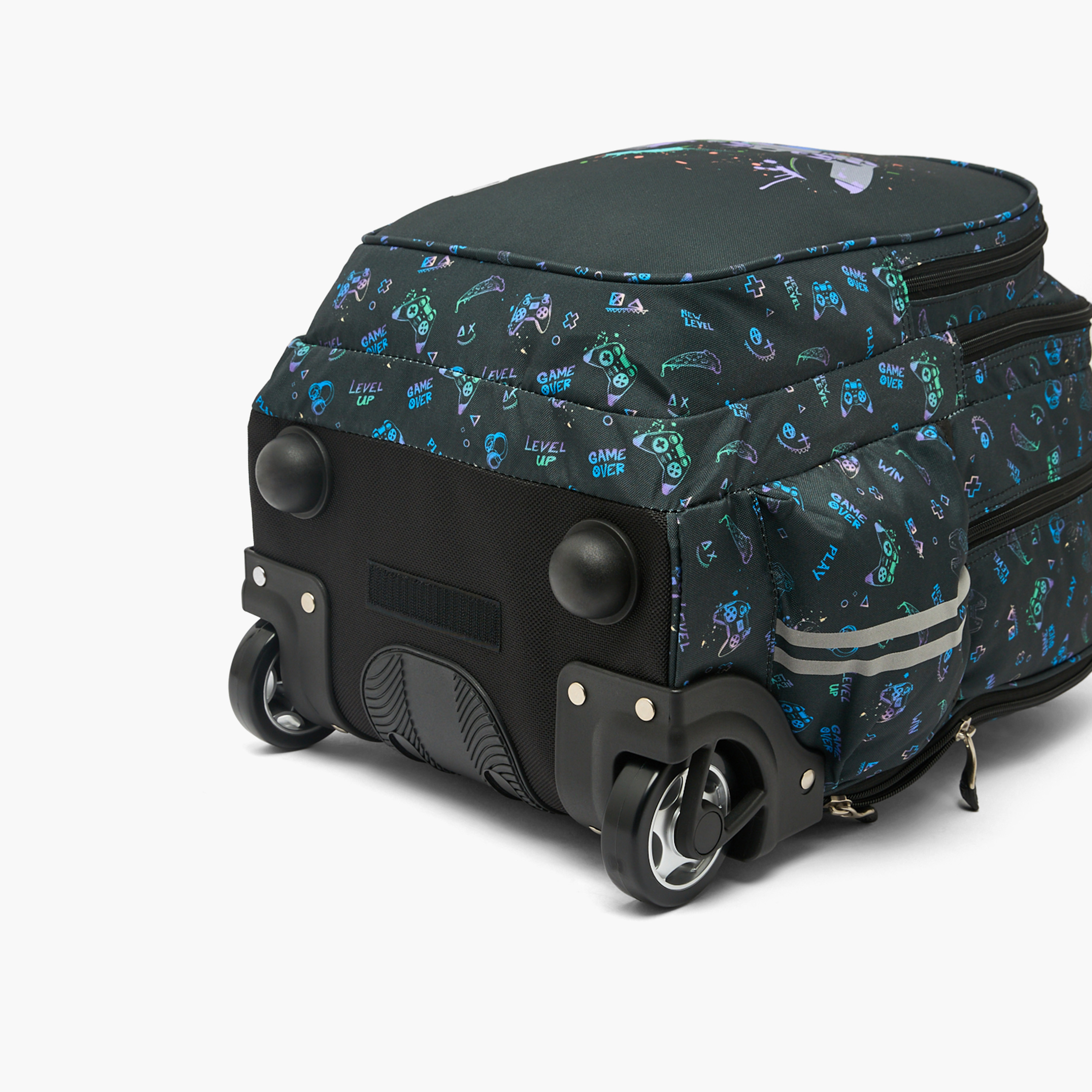 St.Right Controller Print Trolley Backpack for Boys 8-13 Years with Retractable Handle - 18 inch-school-bagsandbackpacks-trolleybags-image-6
