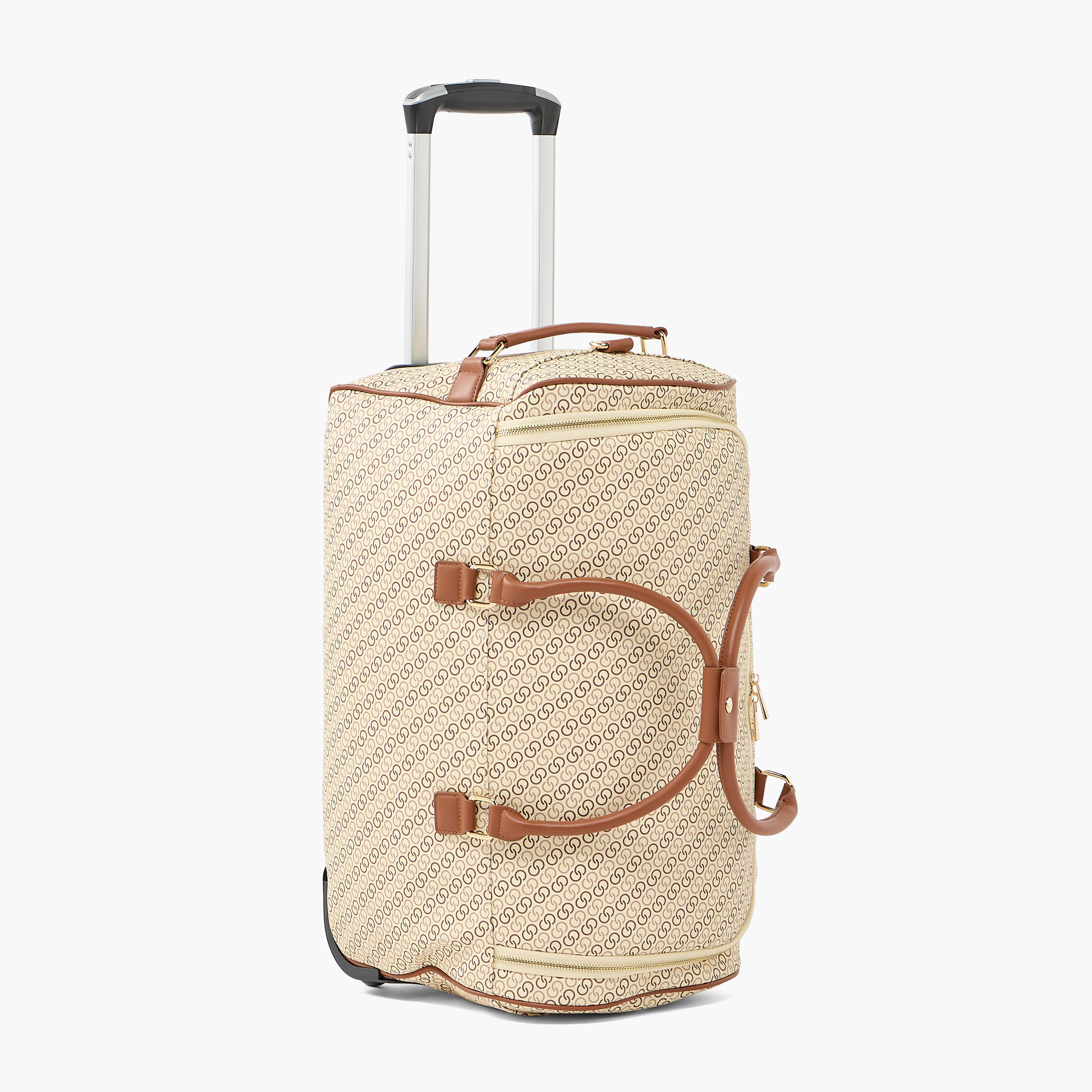 Celeste Monogram Print Duffle Bag with Wheels-travel-luggagesandbags-dufflebags-image-4