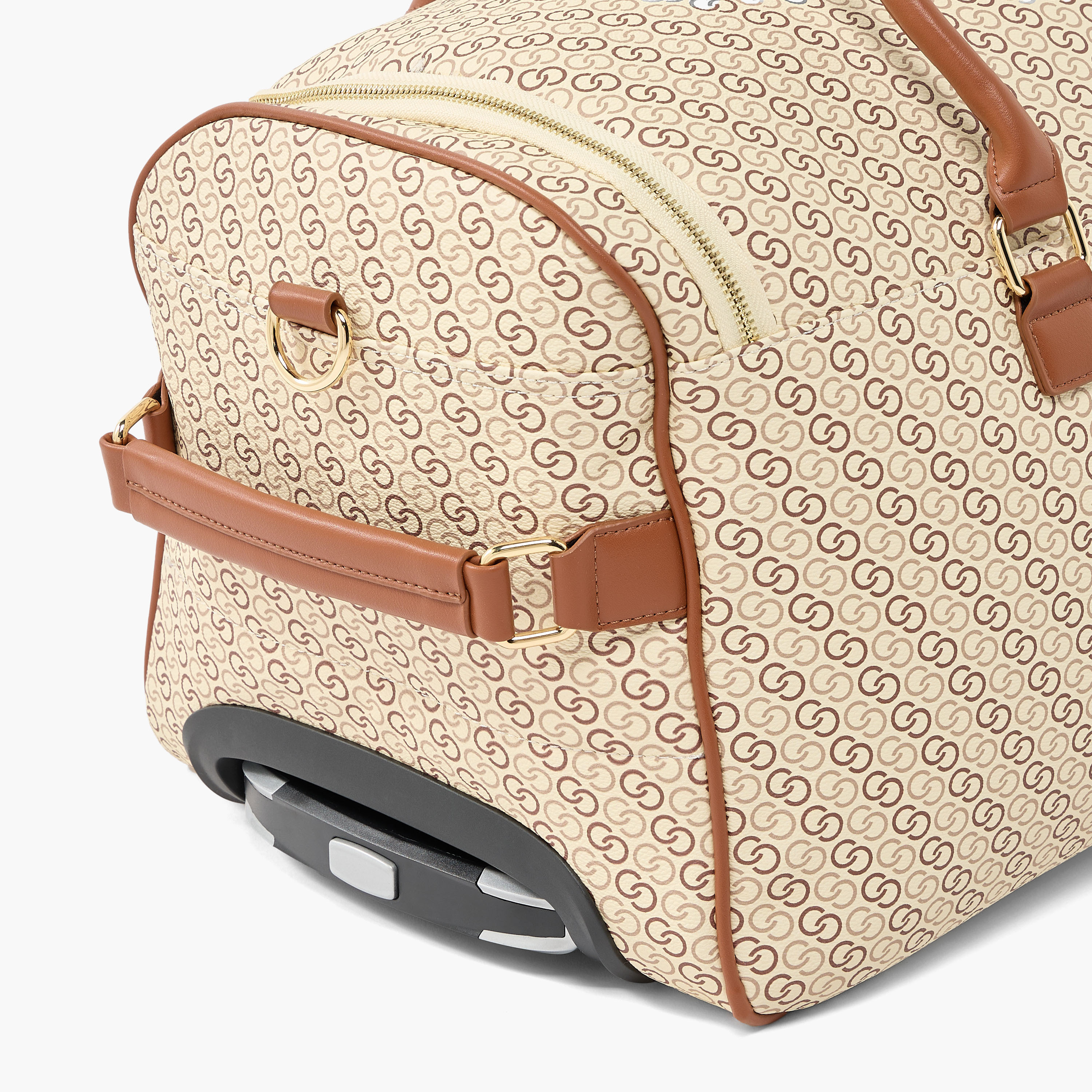 Celeste Monogram Print Duffle Bag with Wheels-travel-luggagesandbags-dufflebags-image-6
