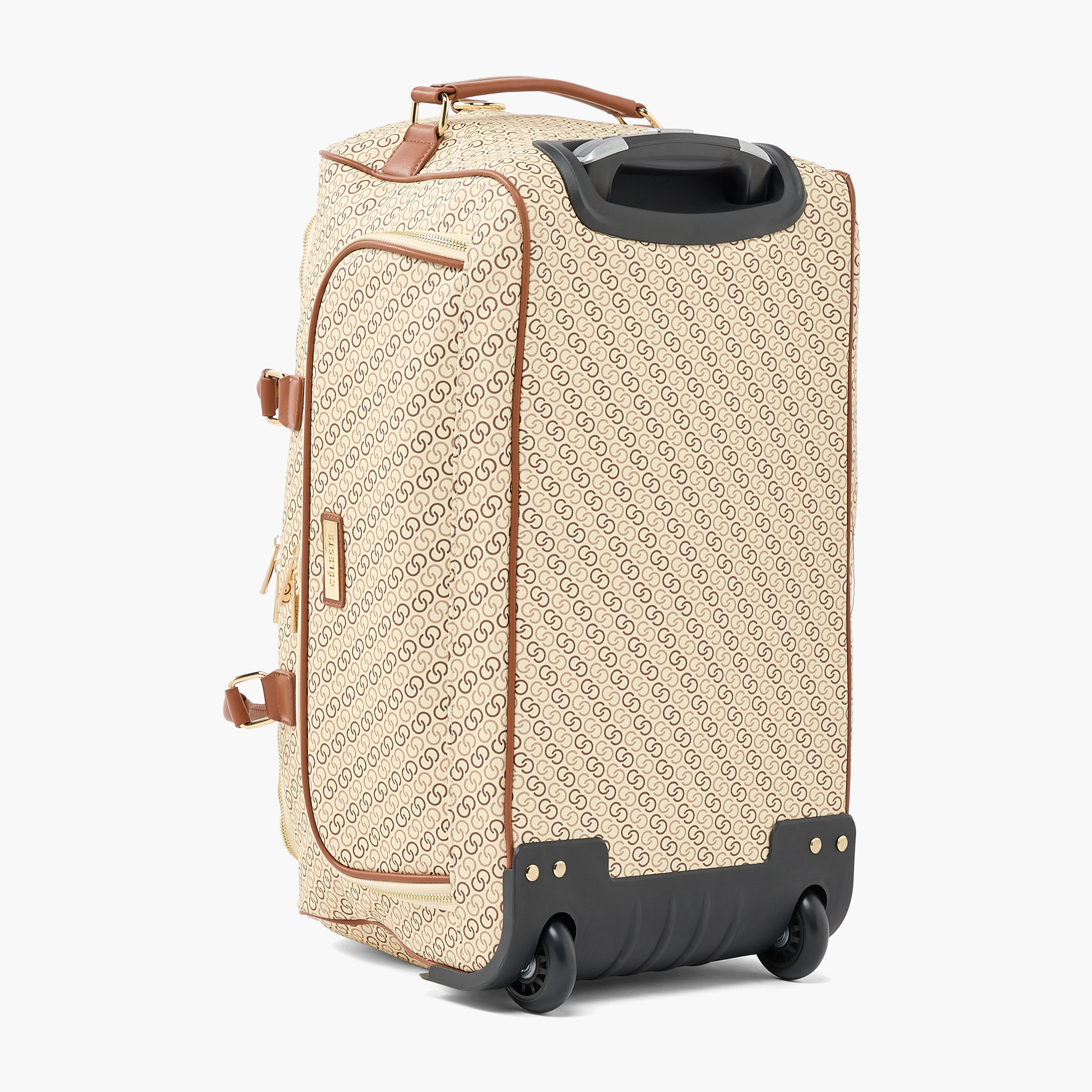 Celeste Monogram Print Duffle Bag with Wheels-travel-luggagesandbags-dufflebags-image-7