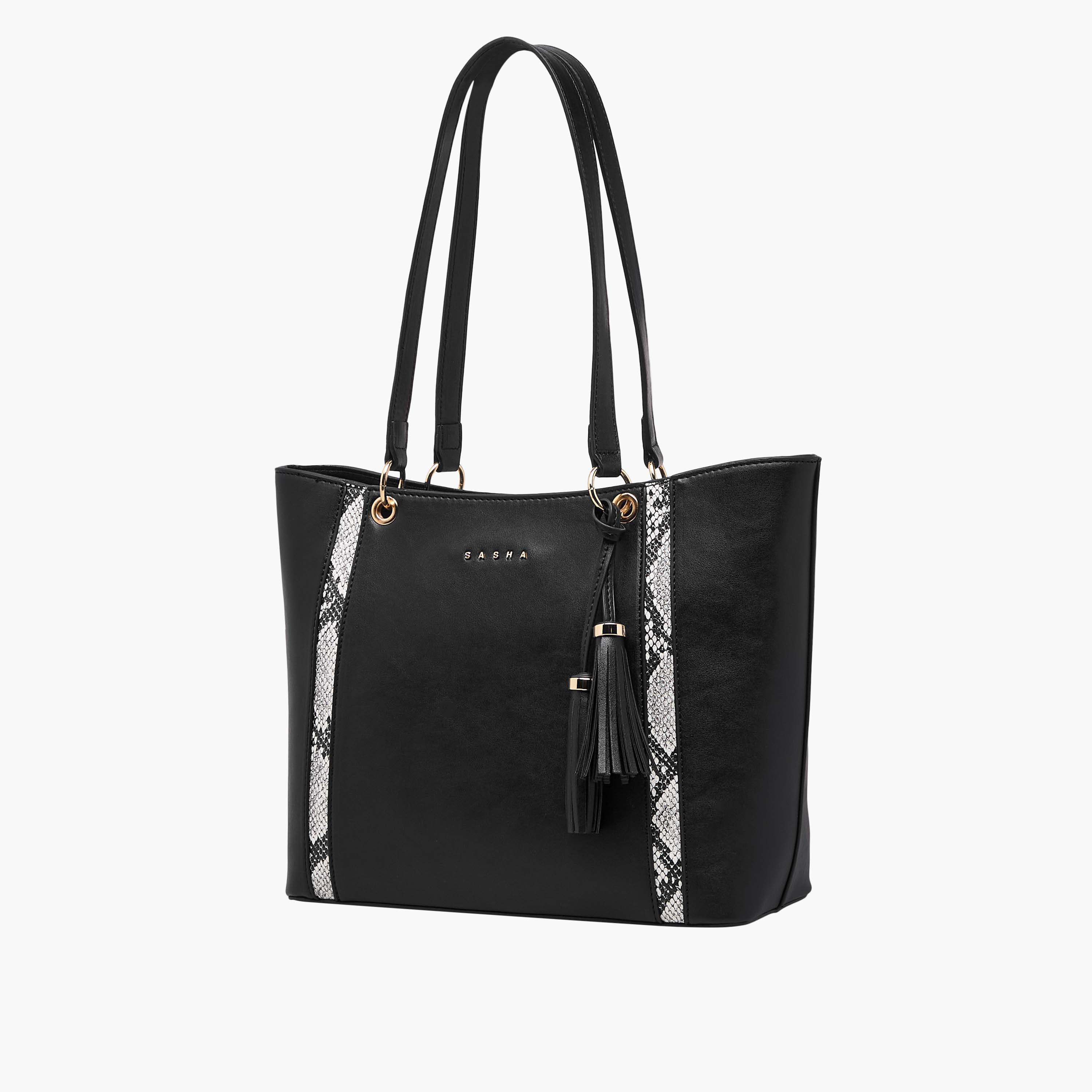 حقيبة توت مخططة بمقابض مزدوجة من ساشا-women-bagsandwallets-handbags-image-2