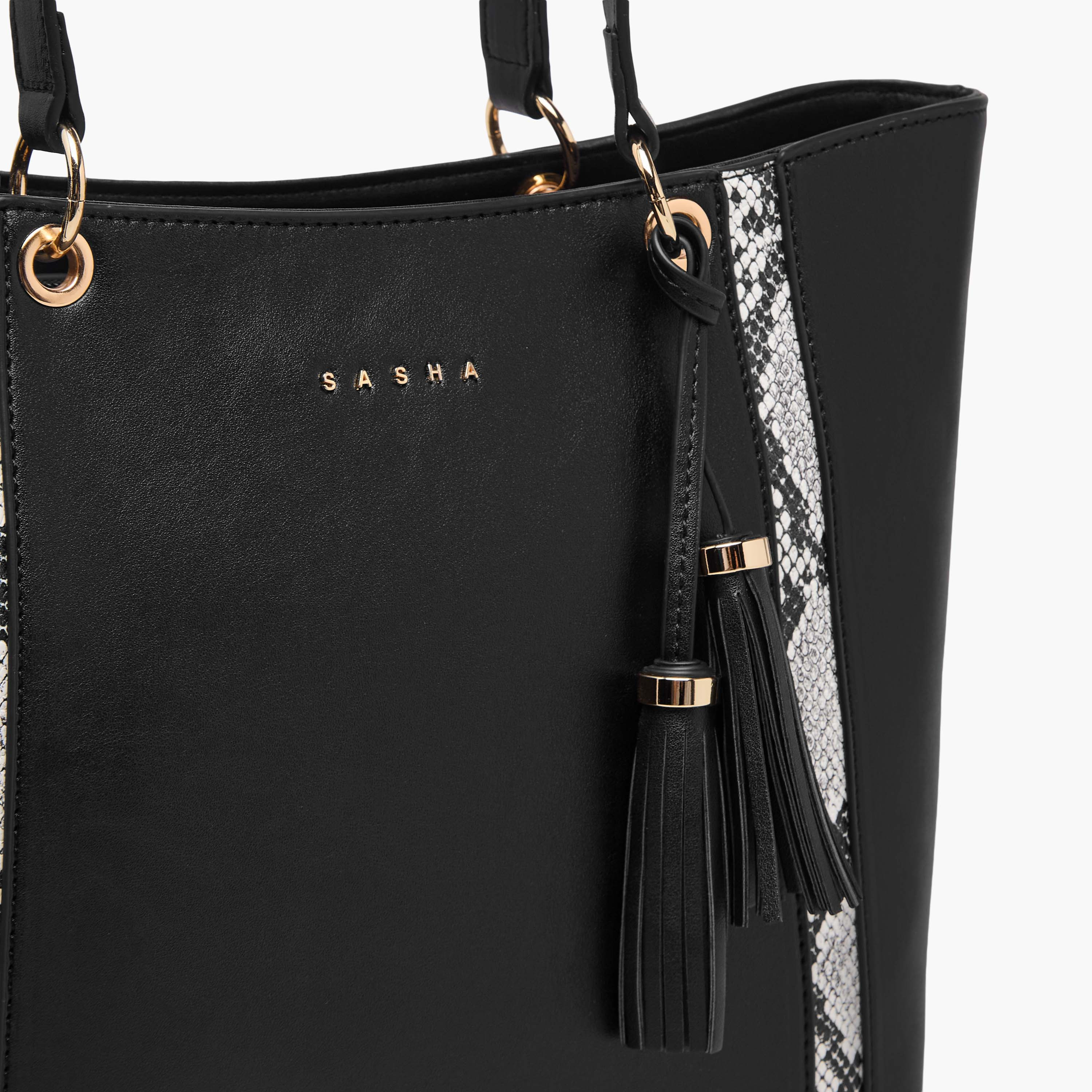 حقيبة توت مخططة بمقابض مزدوجة من ساشا-women-bagsandwallets-handbags-image-4
