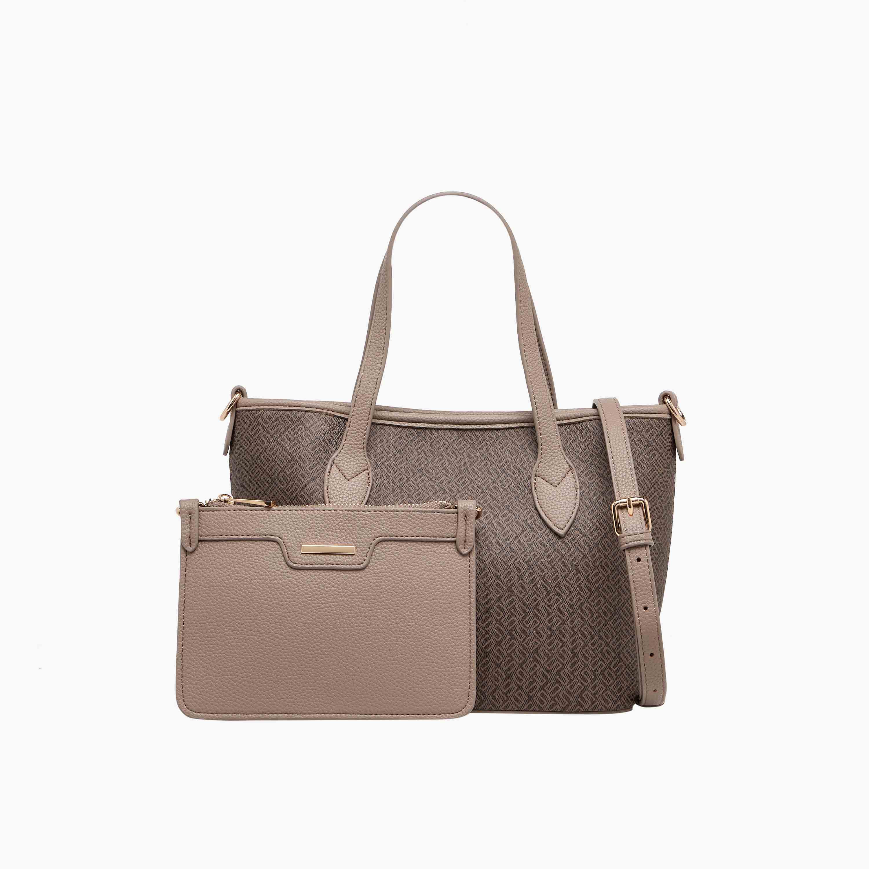 شنطة توتي بطبعات مونوجرام مع محفظة من ساشا-women-bagsandwallets-handbags-image-1