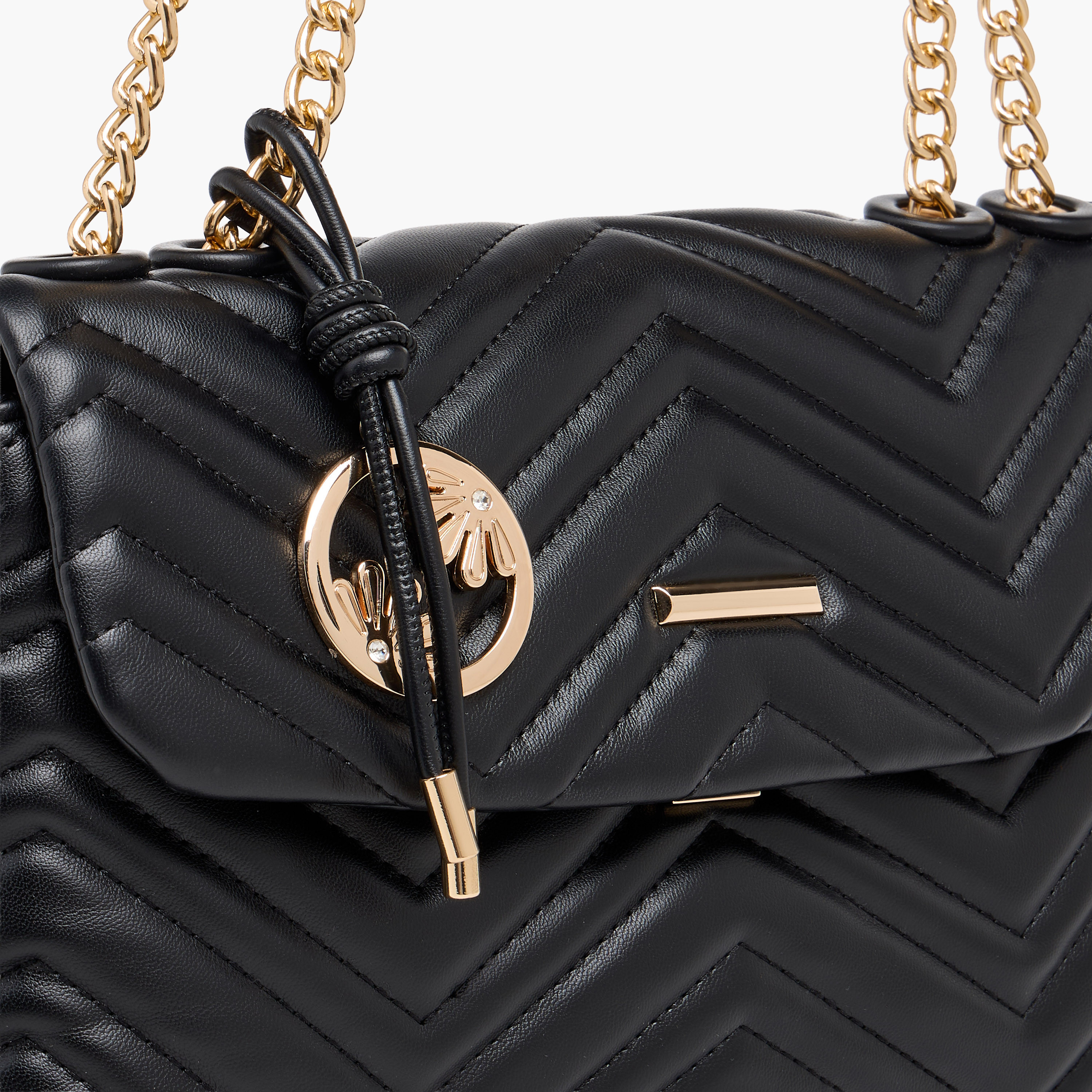 Sasha Chevron Quilted Satchel Bag with Chain Strap-women-bagsandwallets-handbags-image-4
