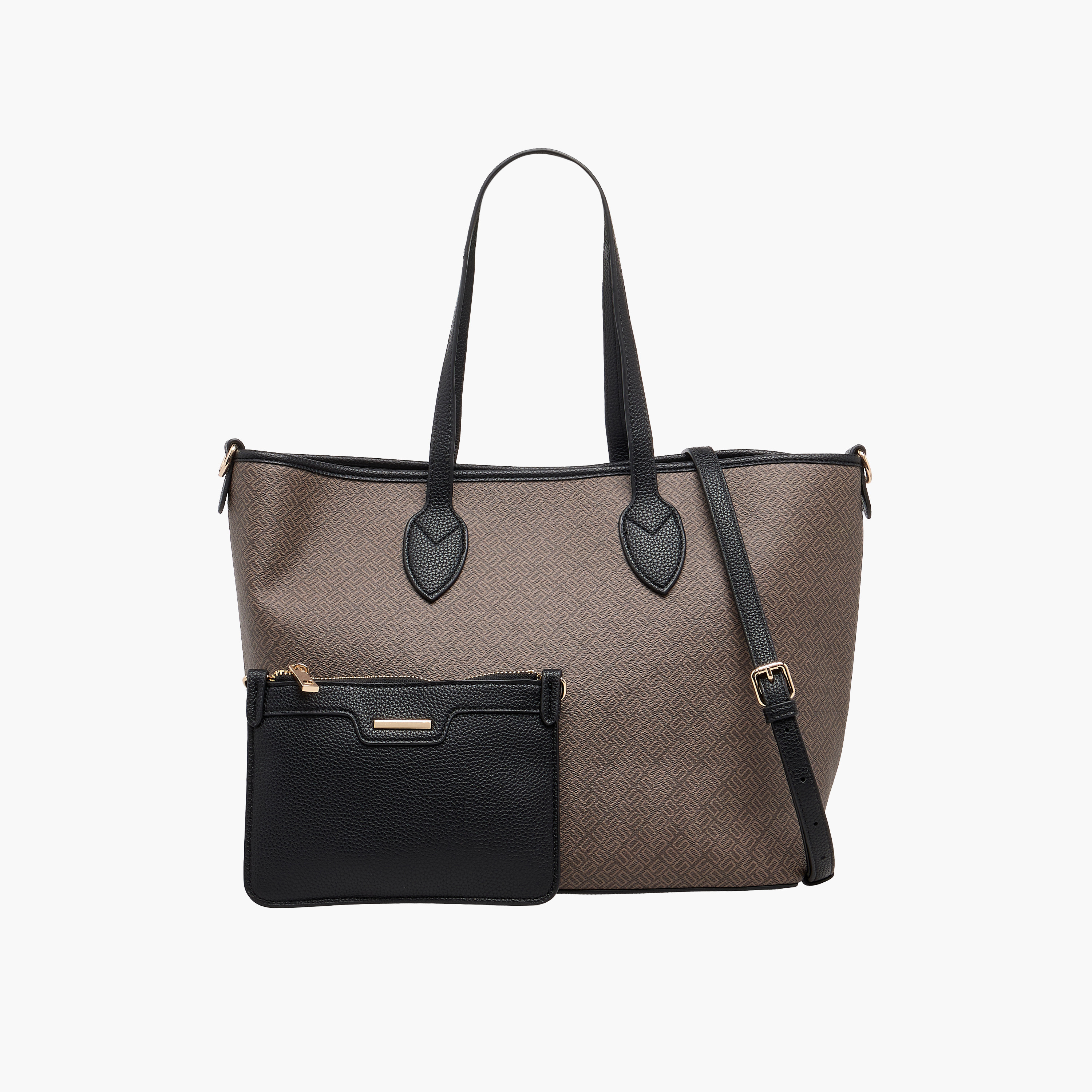 شنطة توتي بطبعات مونوجرام مع محفظة من ساشا-women-bagsandwallets-handbags-image-1