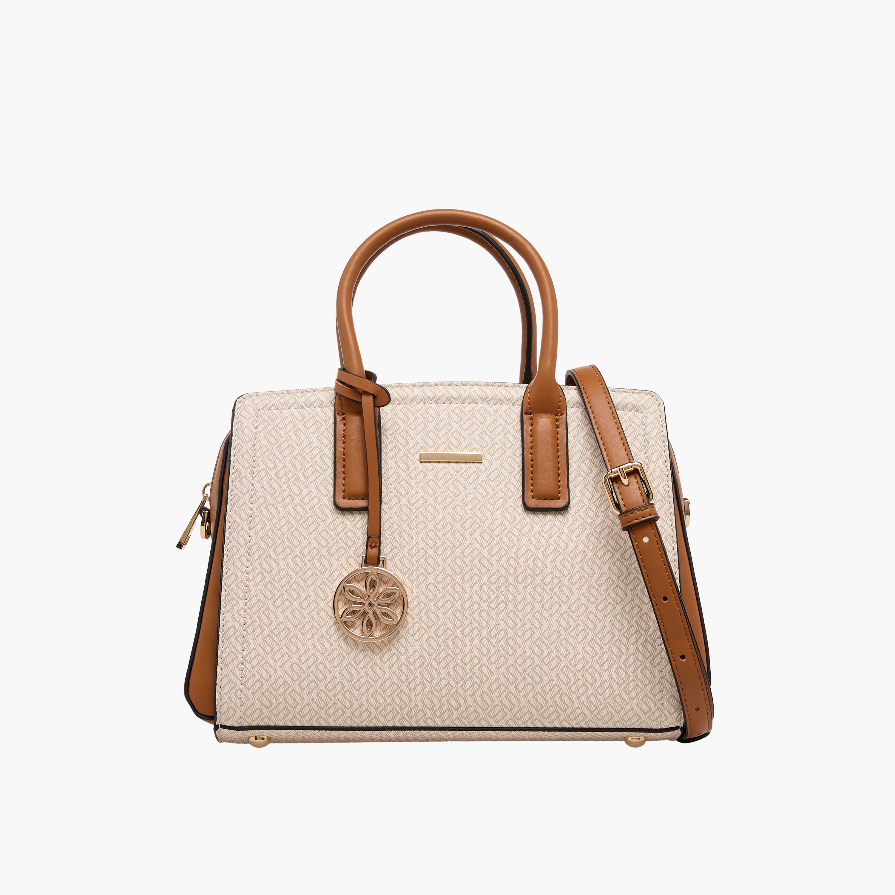 شنطة توت بحزام قابل للفصل وطبعات مونوجرام من ساشا-women-bagsandwallets-handbags-image-1