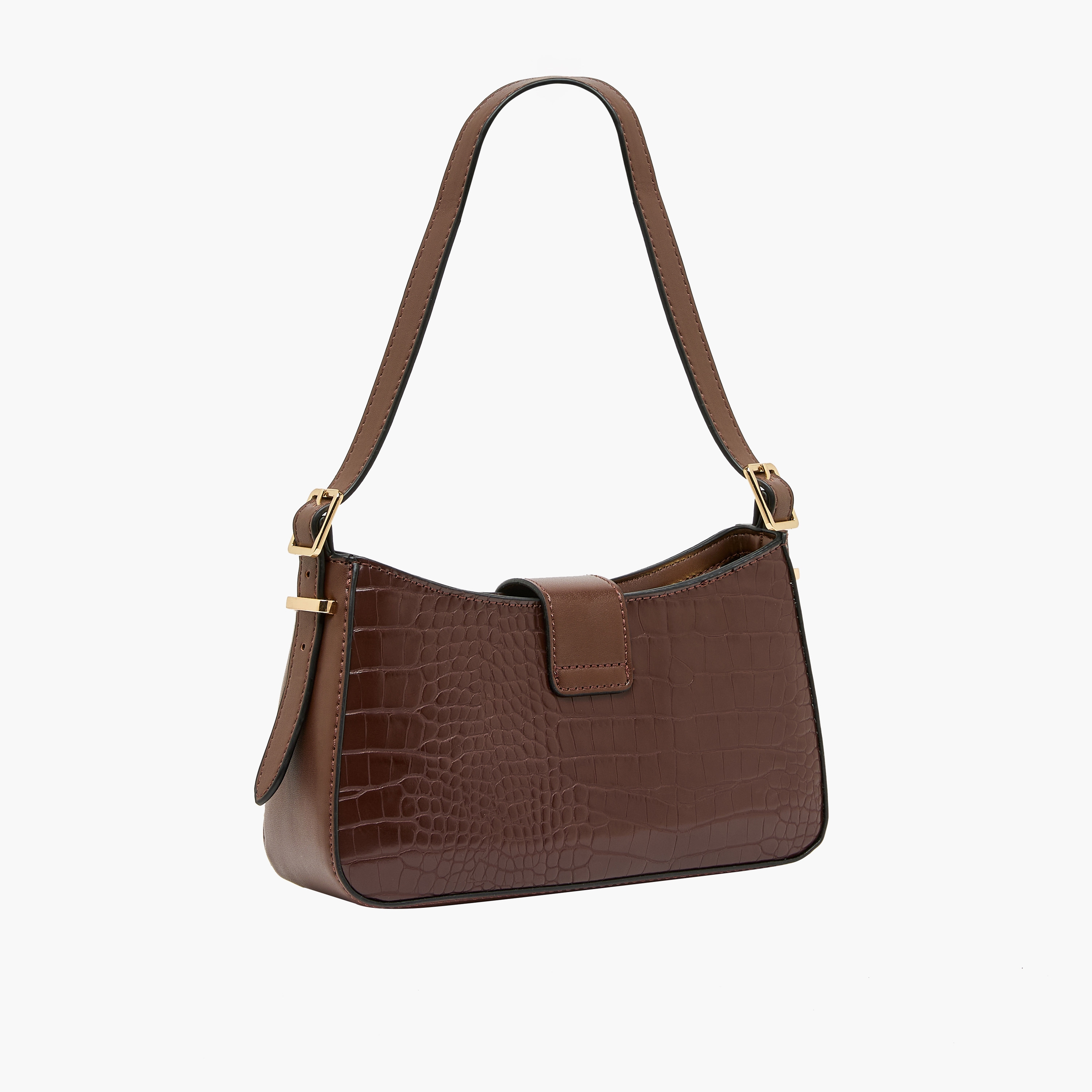 Bessie London Textured Baguette Bag with Adjustable Strap-women-bagsandwallets-handbags-image-4