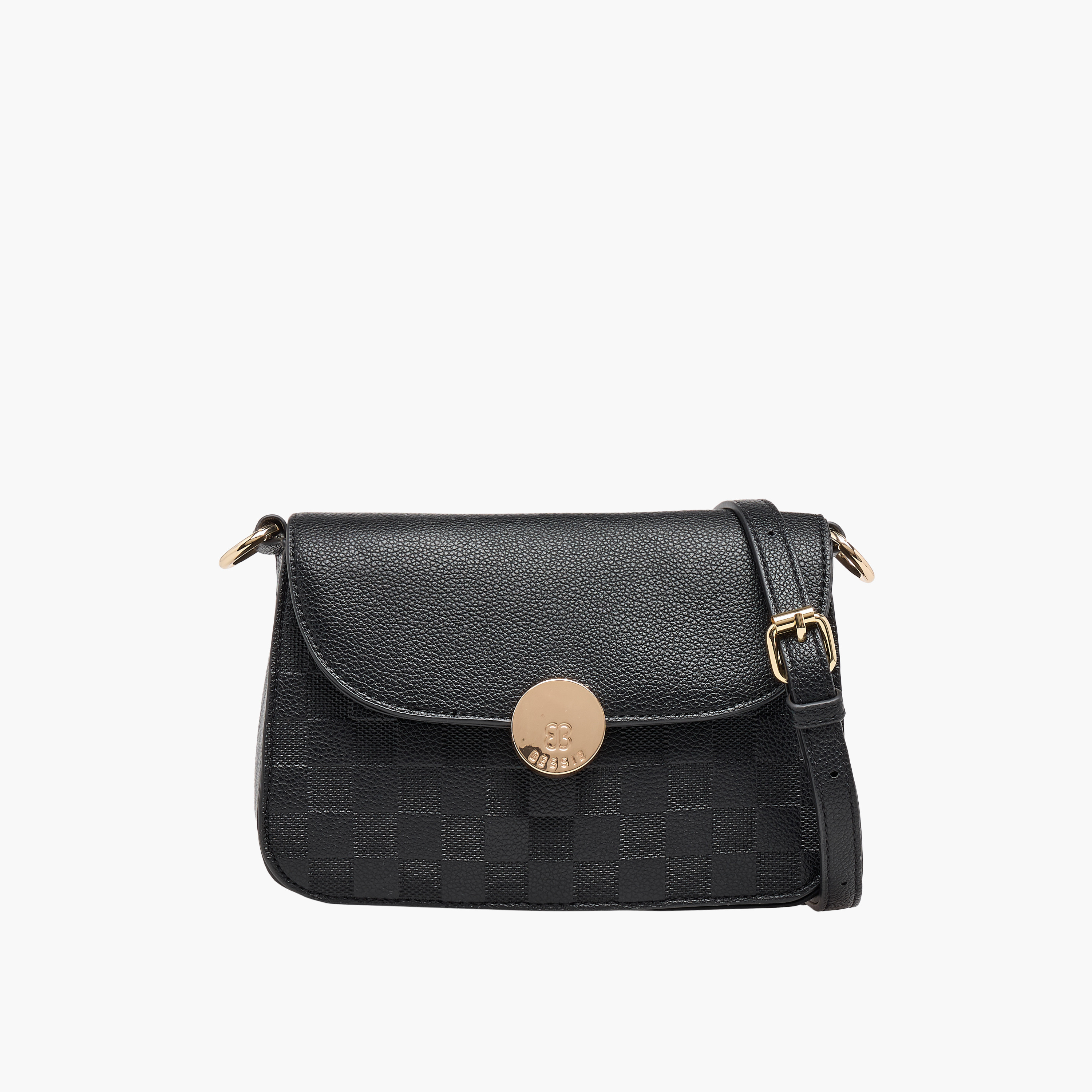 Bessie London Textured Crossbody Bag with Magnetic Closure-women-bagsandwallets-handbags-image-1