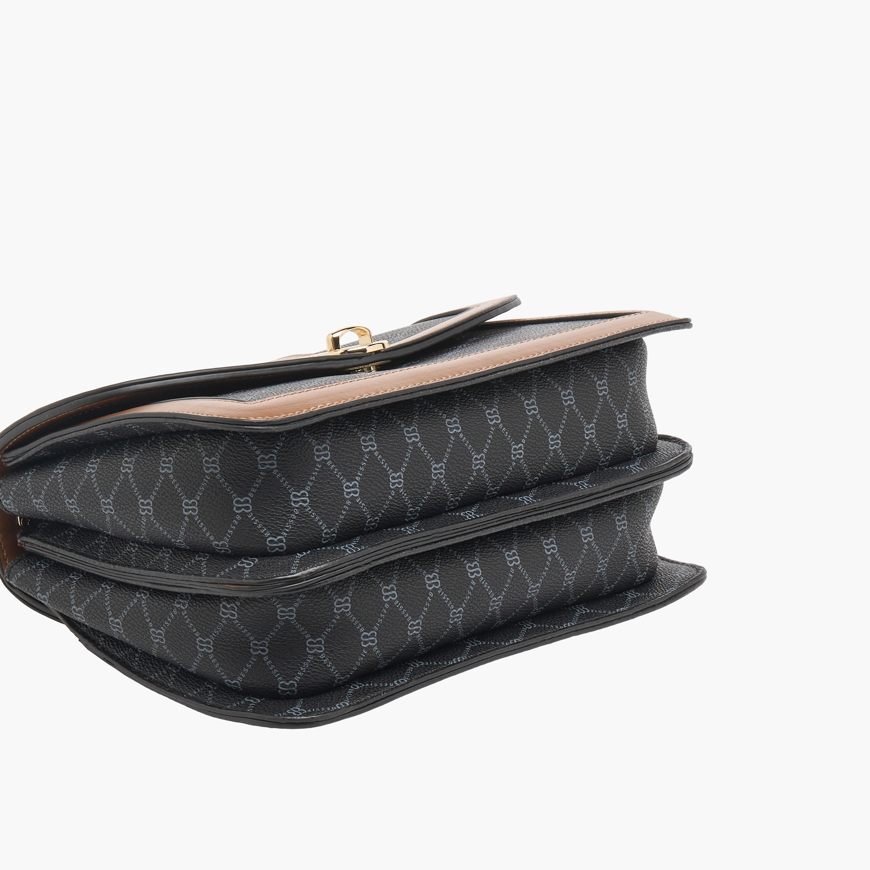 Bessie London Monogram Print Crossbody Bag with Chain Strap-women-bagsandwallets-handbags-image-6