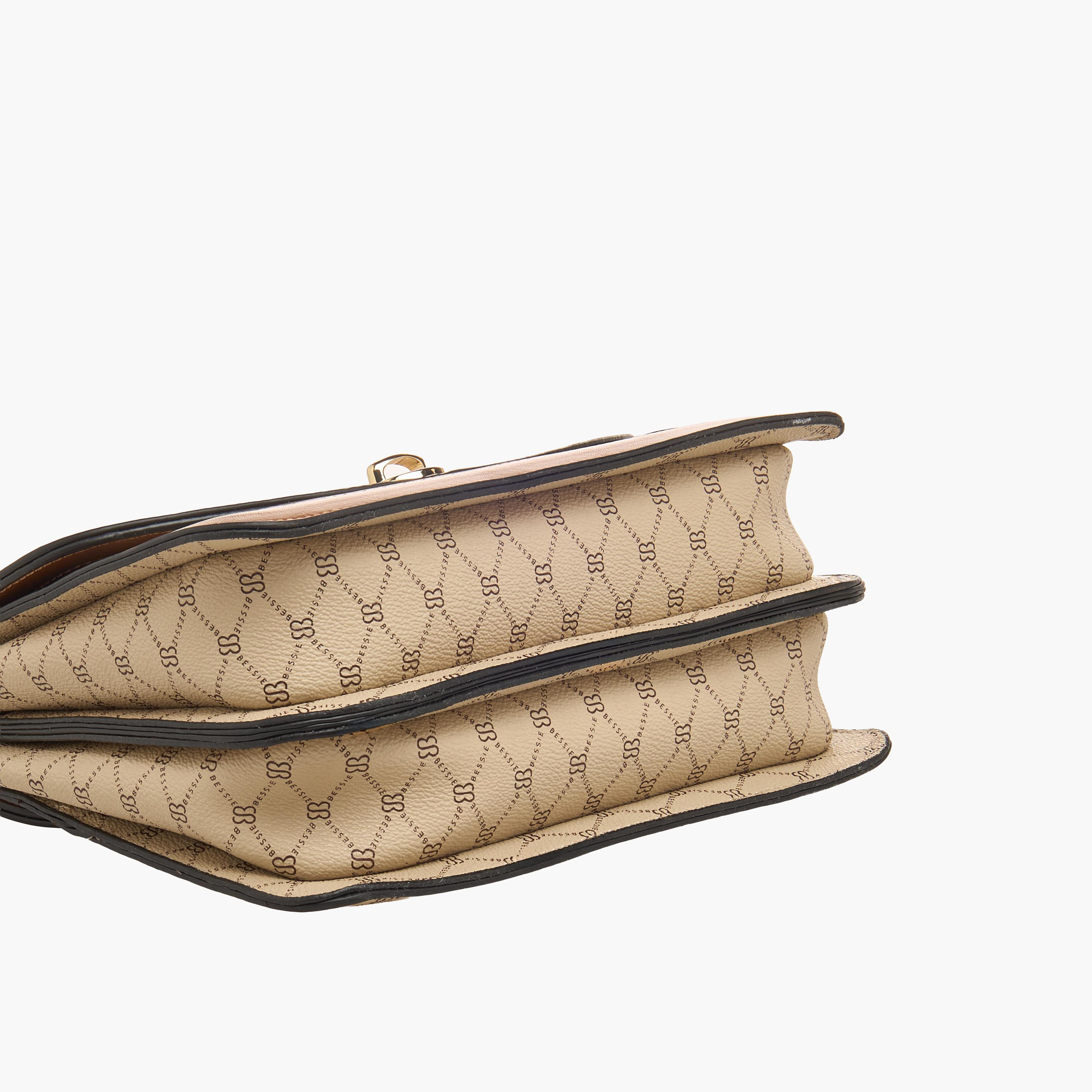 Bessie London Monogram Print Crossbody Bag with Chain Strap-women-bagsandwallets-handbags-image-7