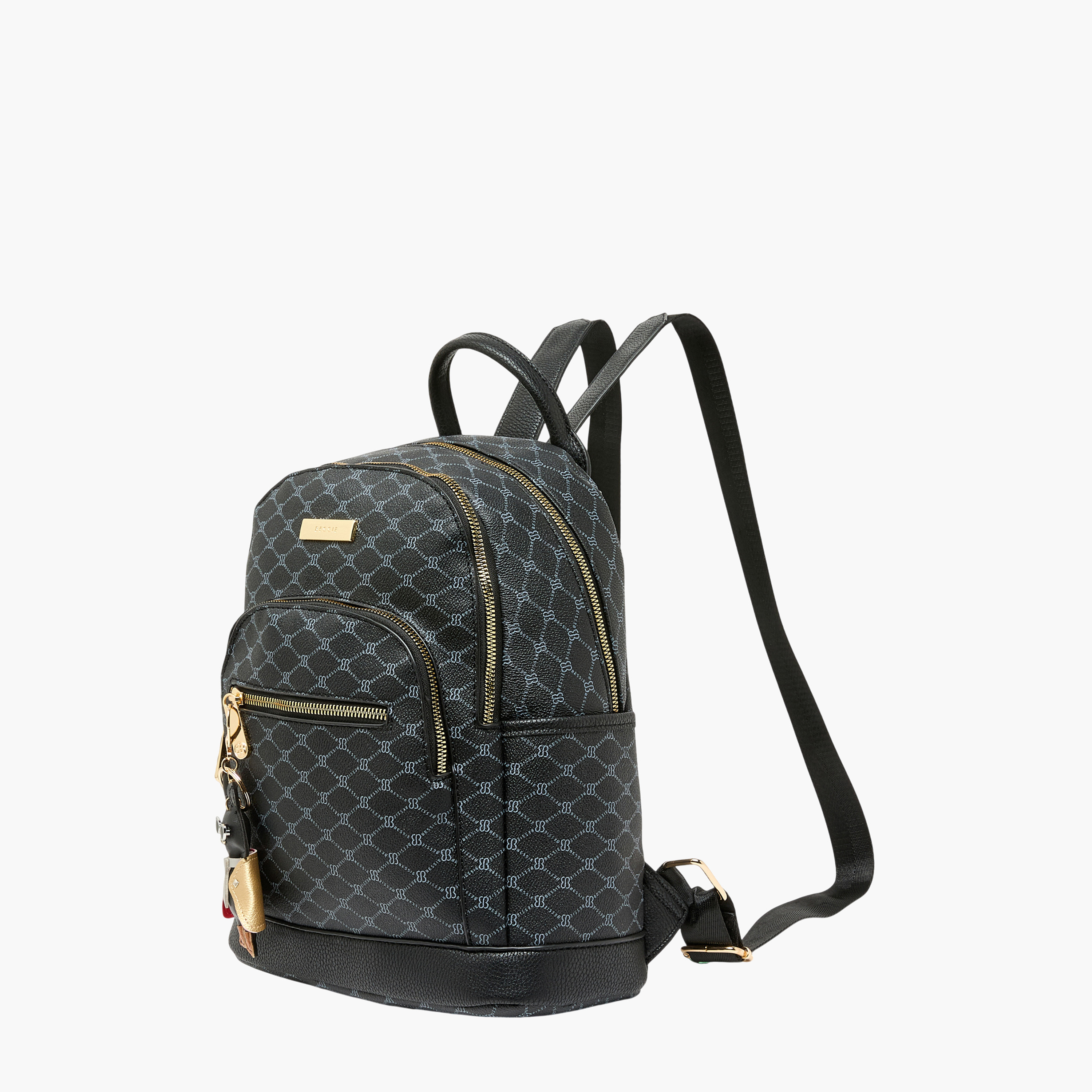 Bessie London Monogram Print Backpack with Adjustable Straps-women-bagsandwallets-backpacks-image-2