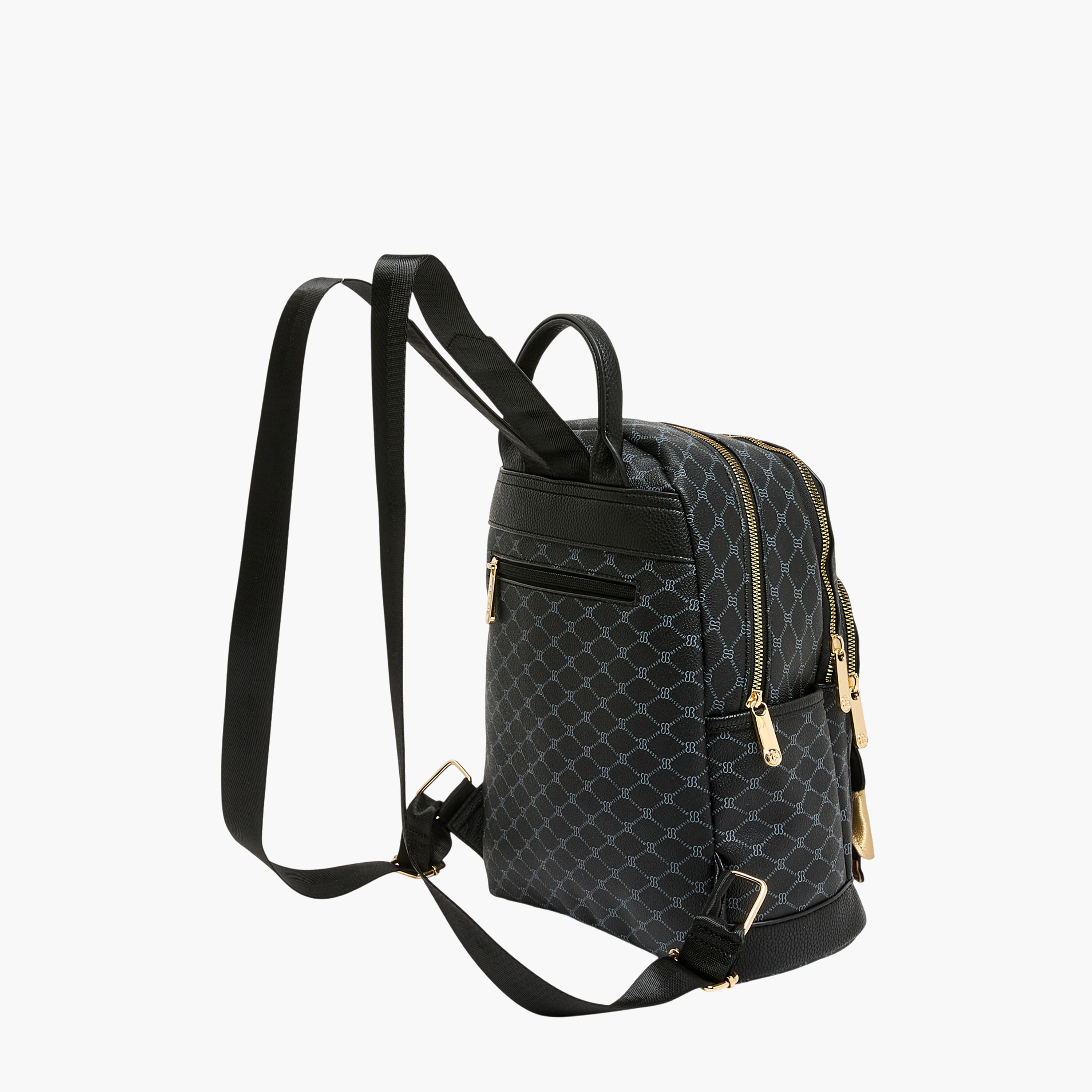 Bessie London Monogram Print Backpack with Adjustable Straps-women-bagsandwallets-backpacks-image-3