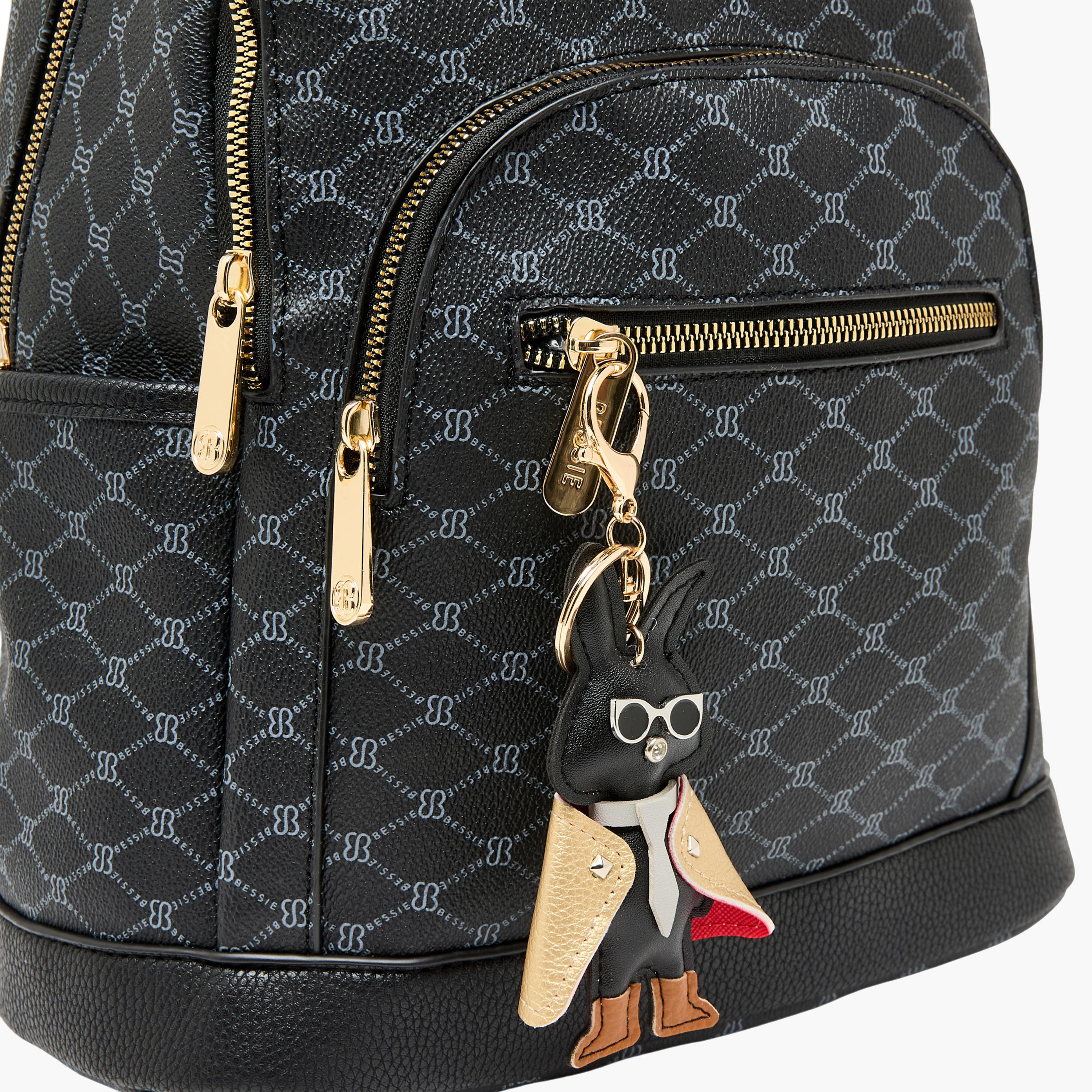 Bessie London Monogram Print Backpack with Adjustable Straps-women-bagsandwallets-backpacks-image-4