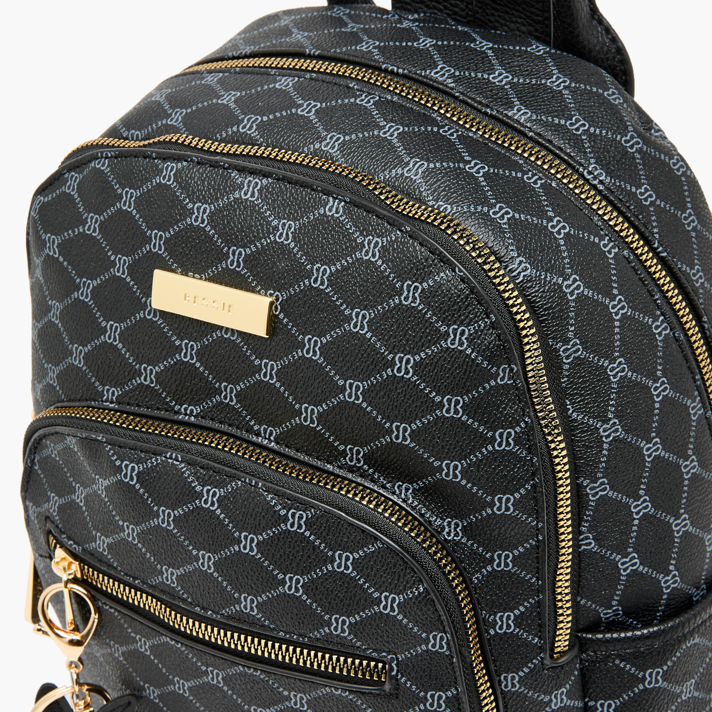 Bessie London Monogram Print Backpack with Adjustable Straps-women-bagsandwallets-backpacks-image-5
