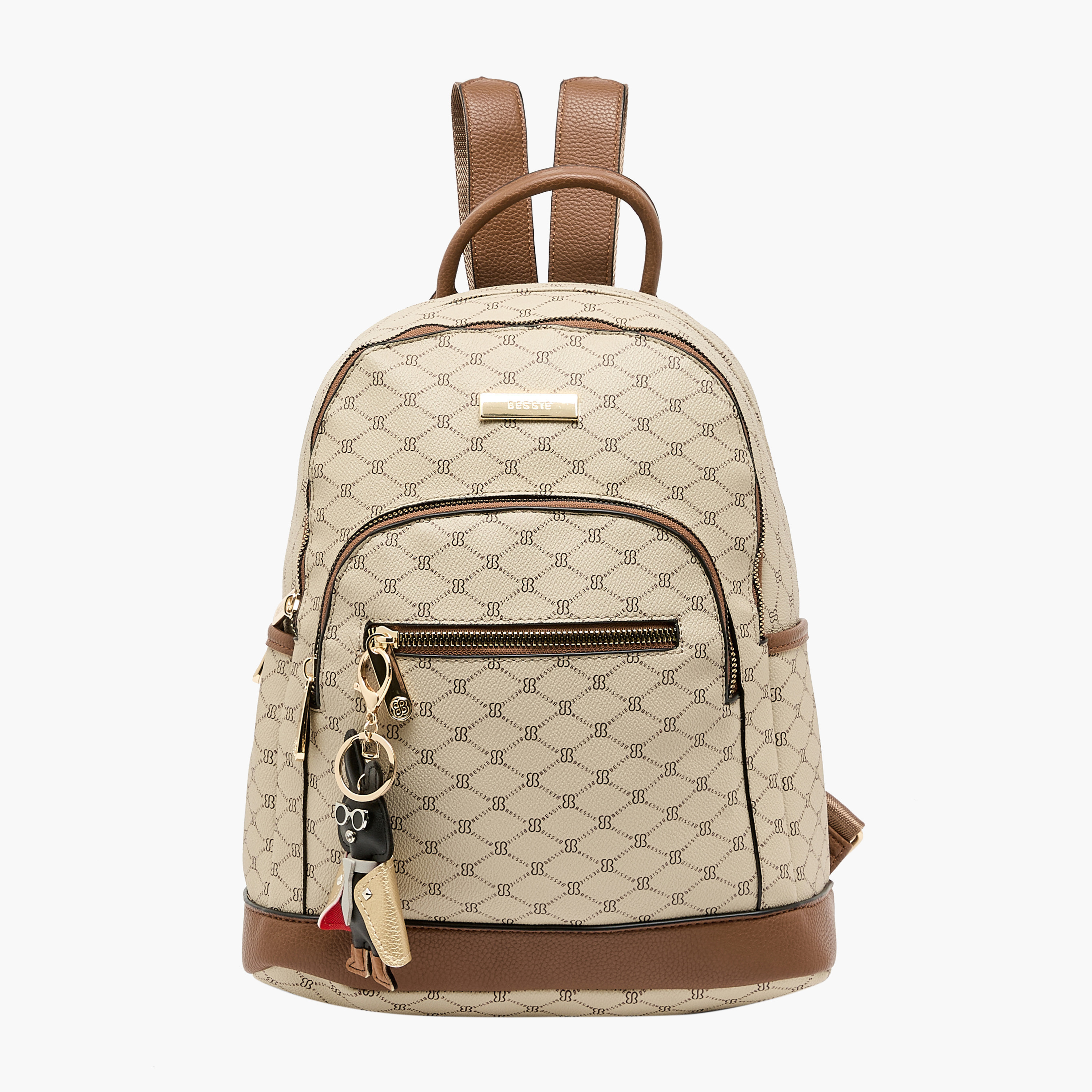 شنطة ظهر بطبعات مونوجرام وحمالات قابلة للتعديل من بيسي لندن-women-bagsandwallets-backpacks-image-1