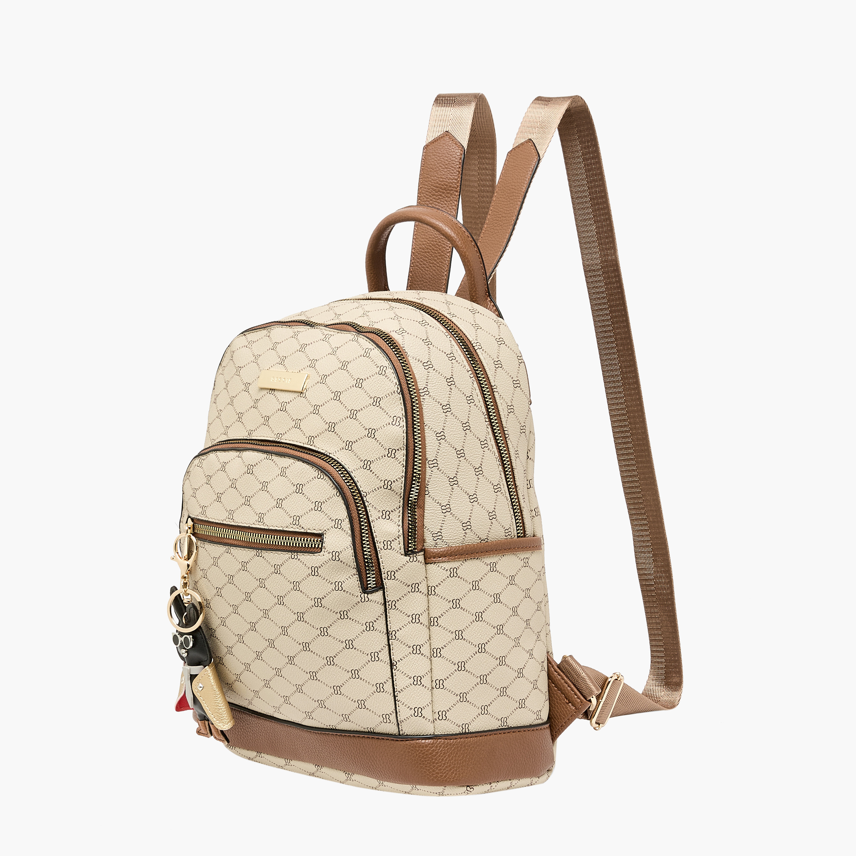 شنطة ظهر بطبعات مونوجرام وحمالات قابلة للتعديل من بيسي لندن-women-bagsandwallets-backpacks-image-2