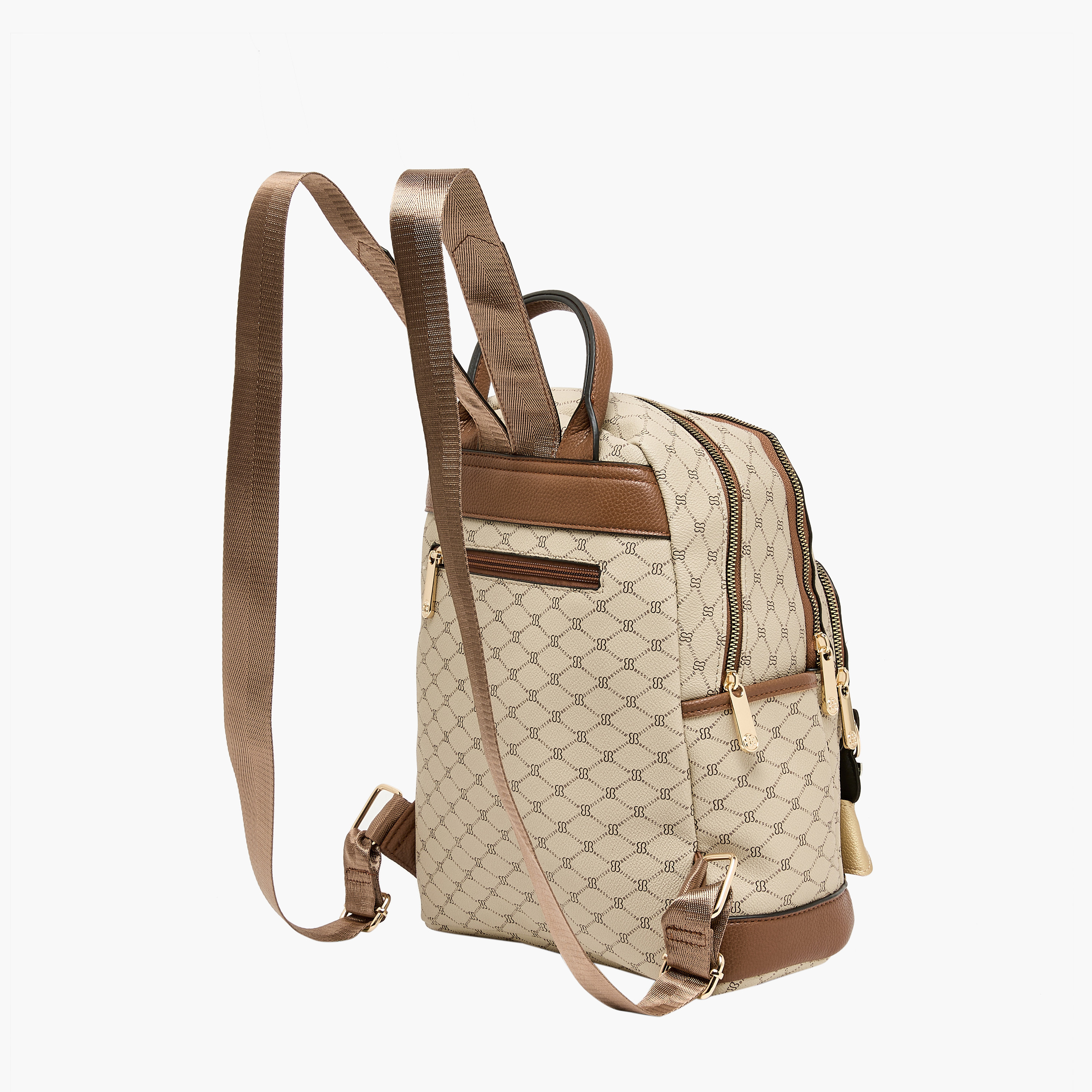 شنطة ظهر بطبعات مونوجرام وحمالات قابلة للتعديل من بيسي لندن-women-bagsandwallets-backpacks-image-3