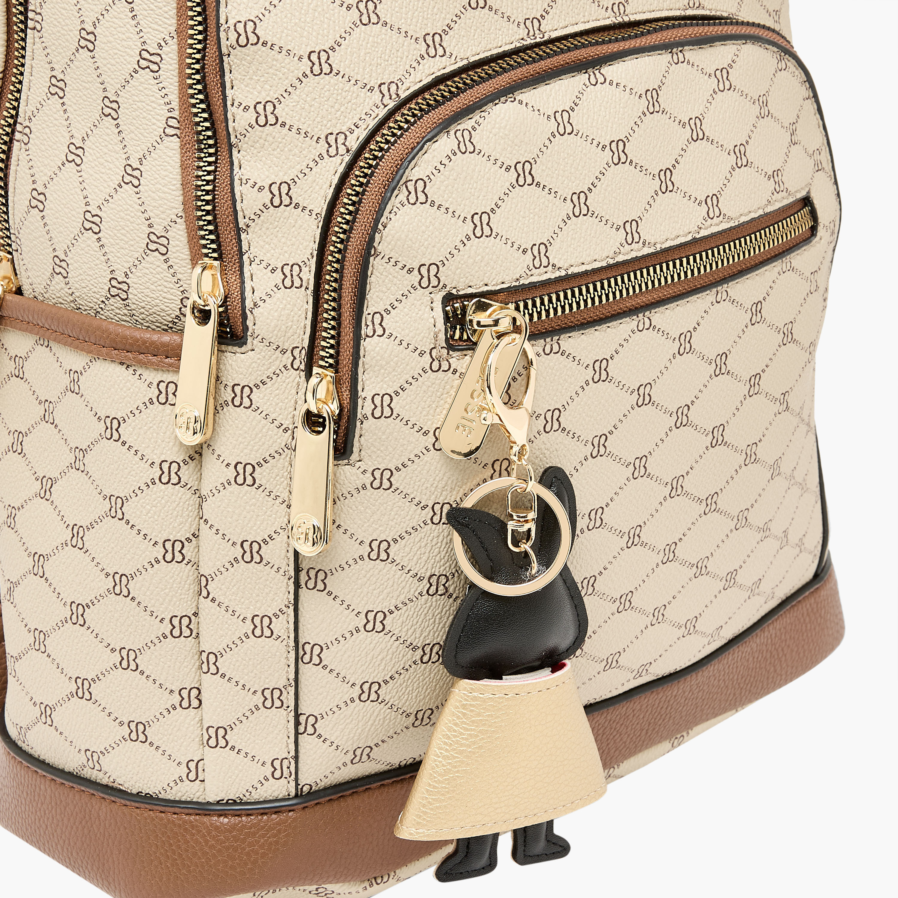 شنطة ظهر بطبعات مونوجرام وحمالات قابلة للتعديل من بيسي لندن-women-bagsandwallets-backpacks-image-4
